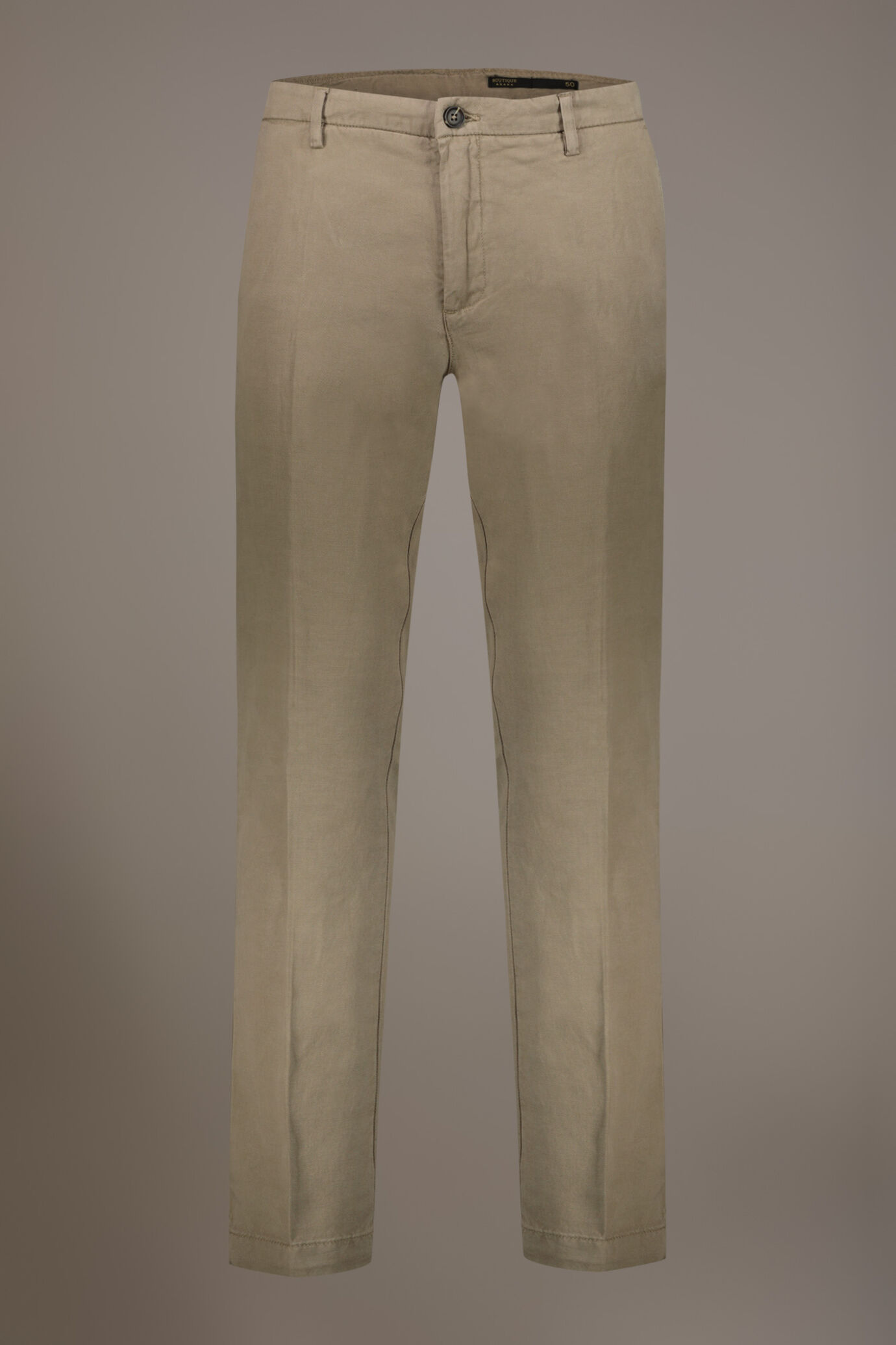 Pantalone chino misto lino regular fit costruzione twill image number 3