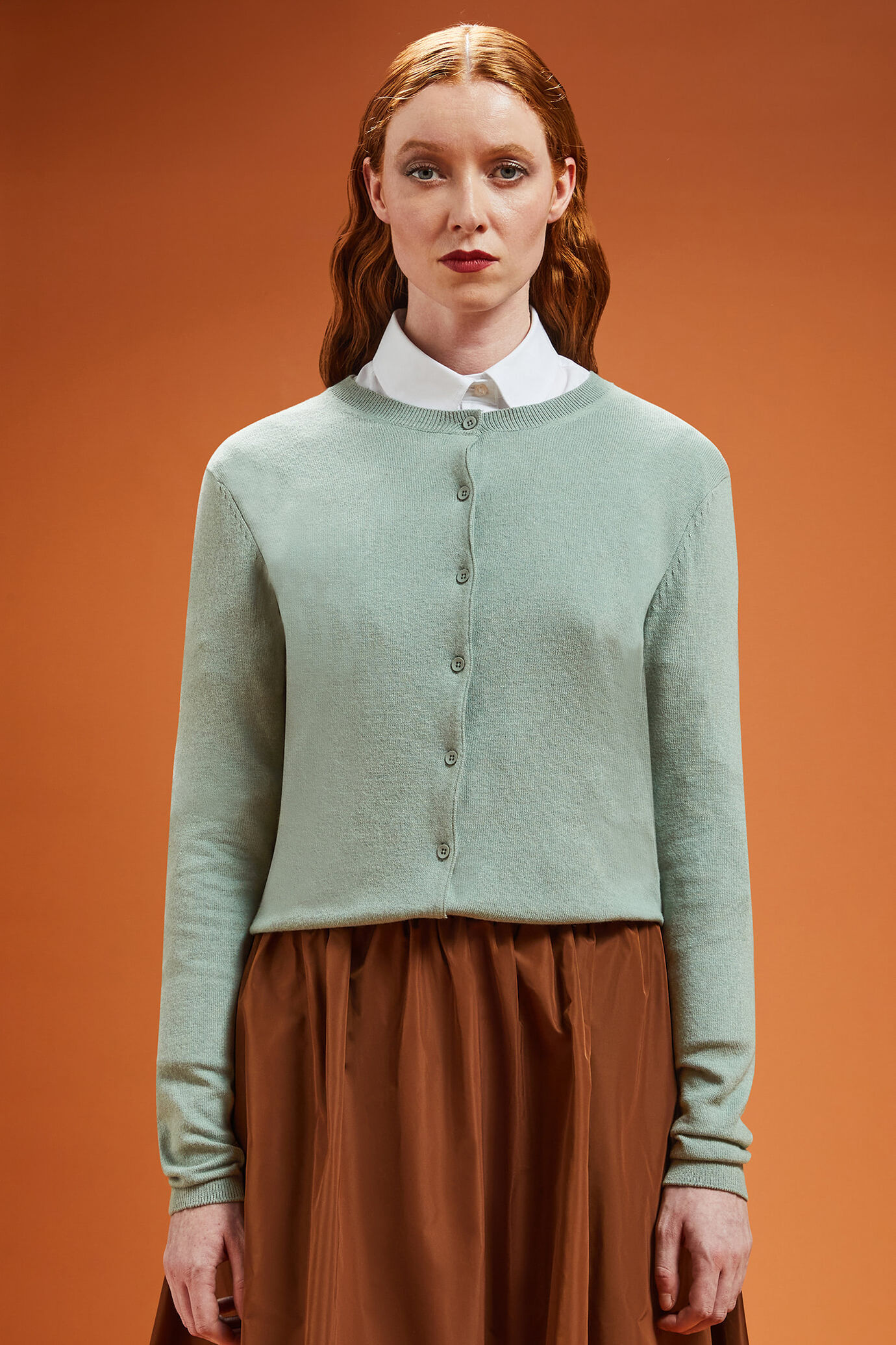 Damen-Strickjacke mit Rundhalsausschnitt aus Wolle und Kaschmir in normaler Passform image number 0