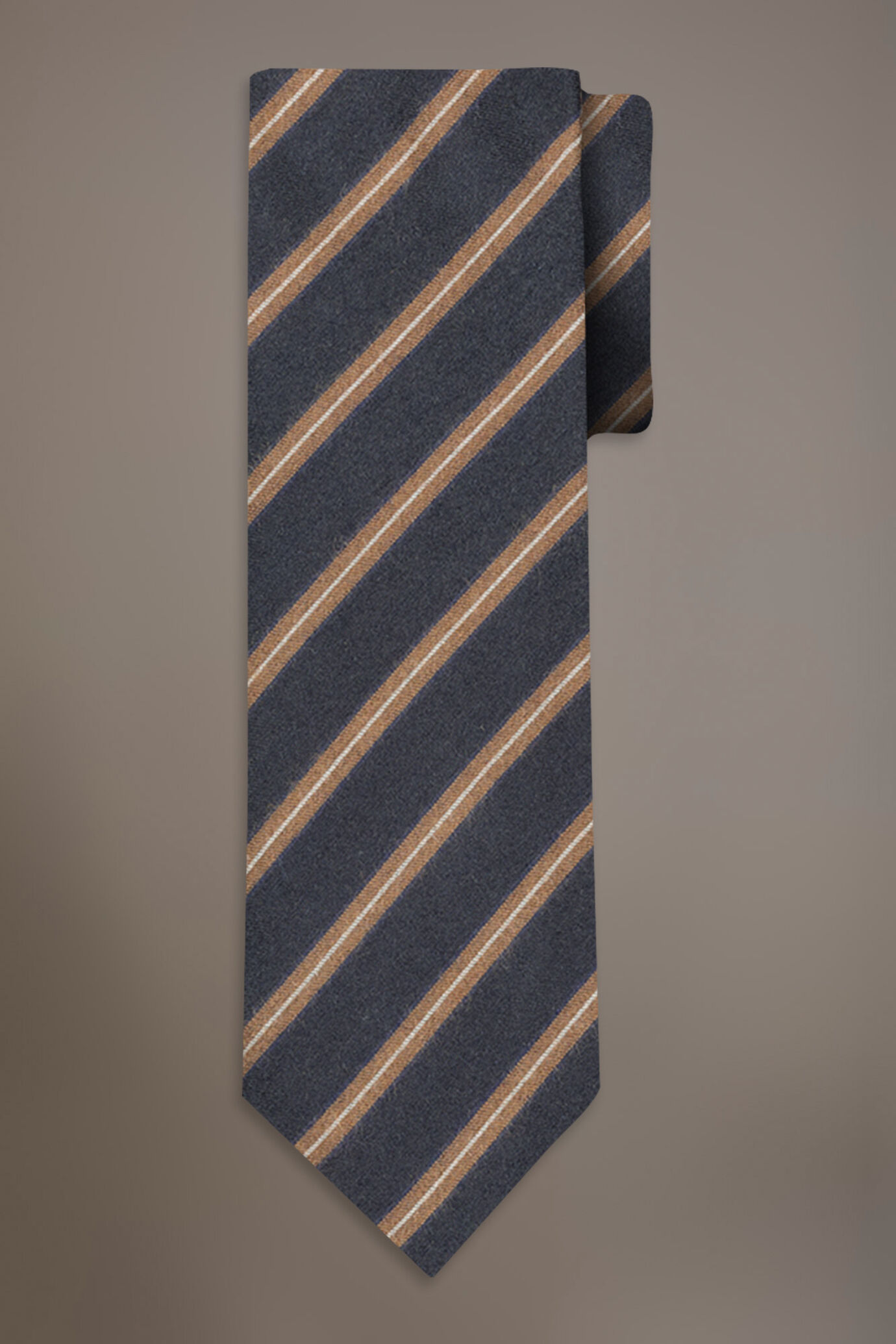 Regimental Brushed effect wool blend tie image number 0