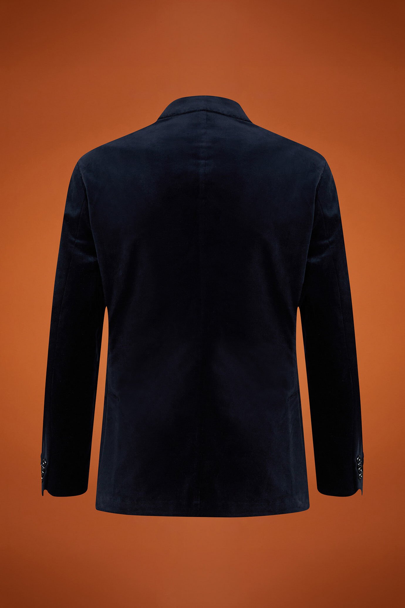 Giacca uomo monopetto con collo a lancia in velluto di cotone regular fit image number 5