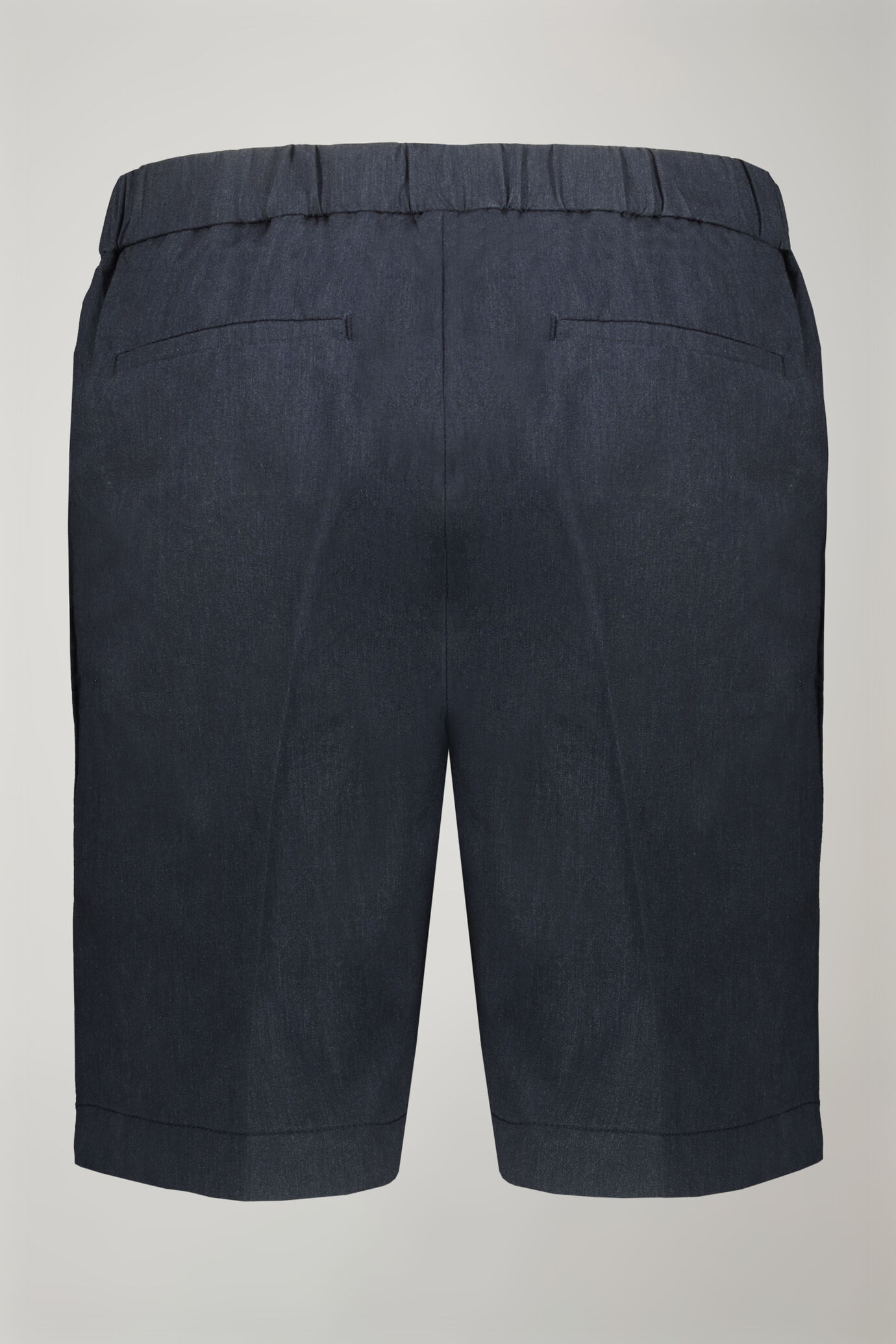 Men's Bermuda with double pinces and laces on waist cotton slub fabric image number 5