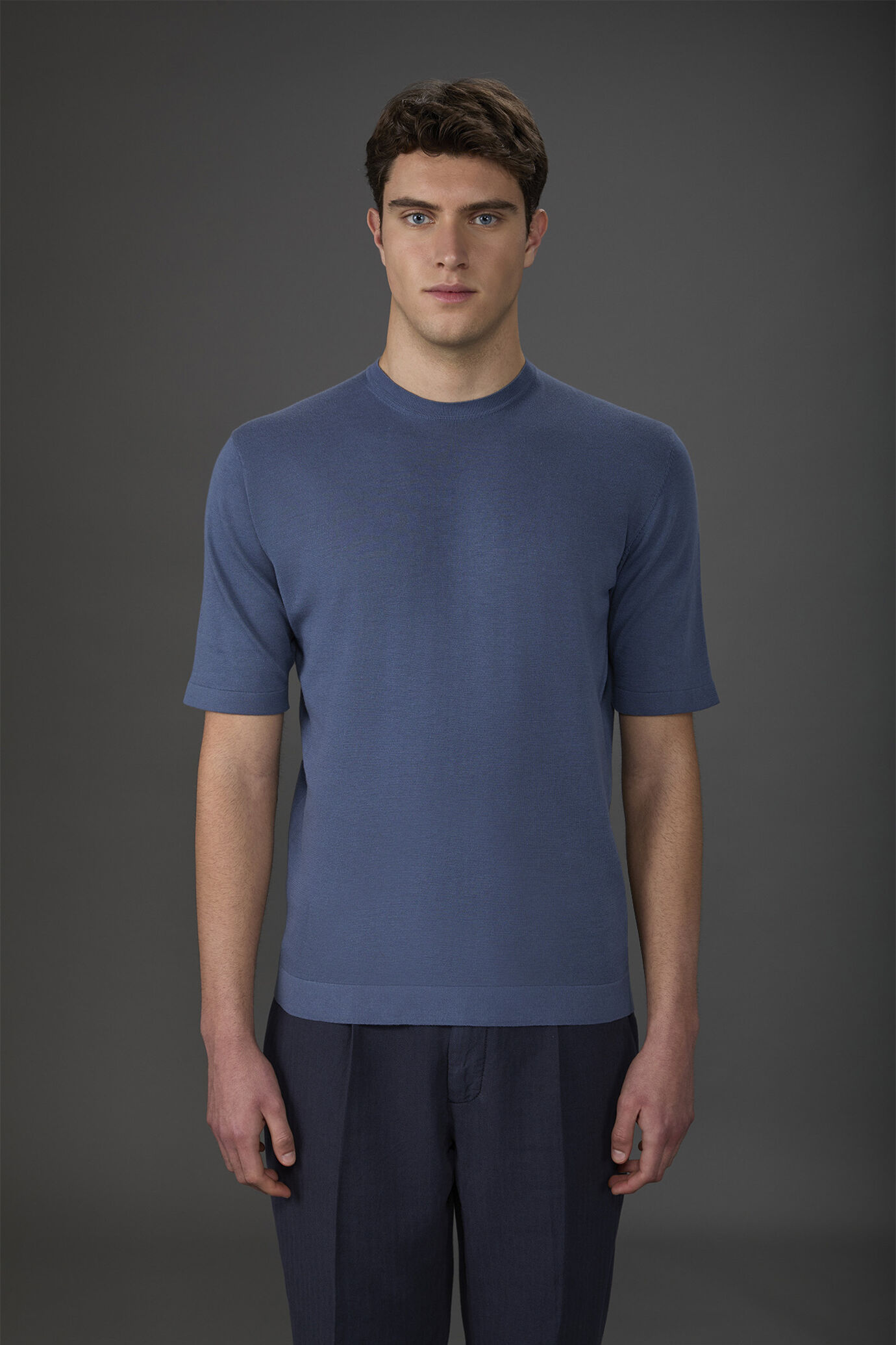 T-shirt uomo in maglia maniche corte 100% cotone doppio ritorto image number 1