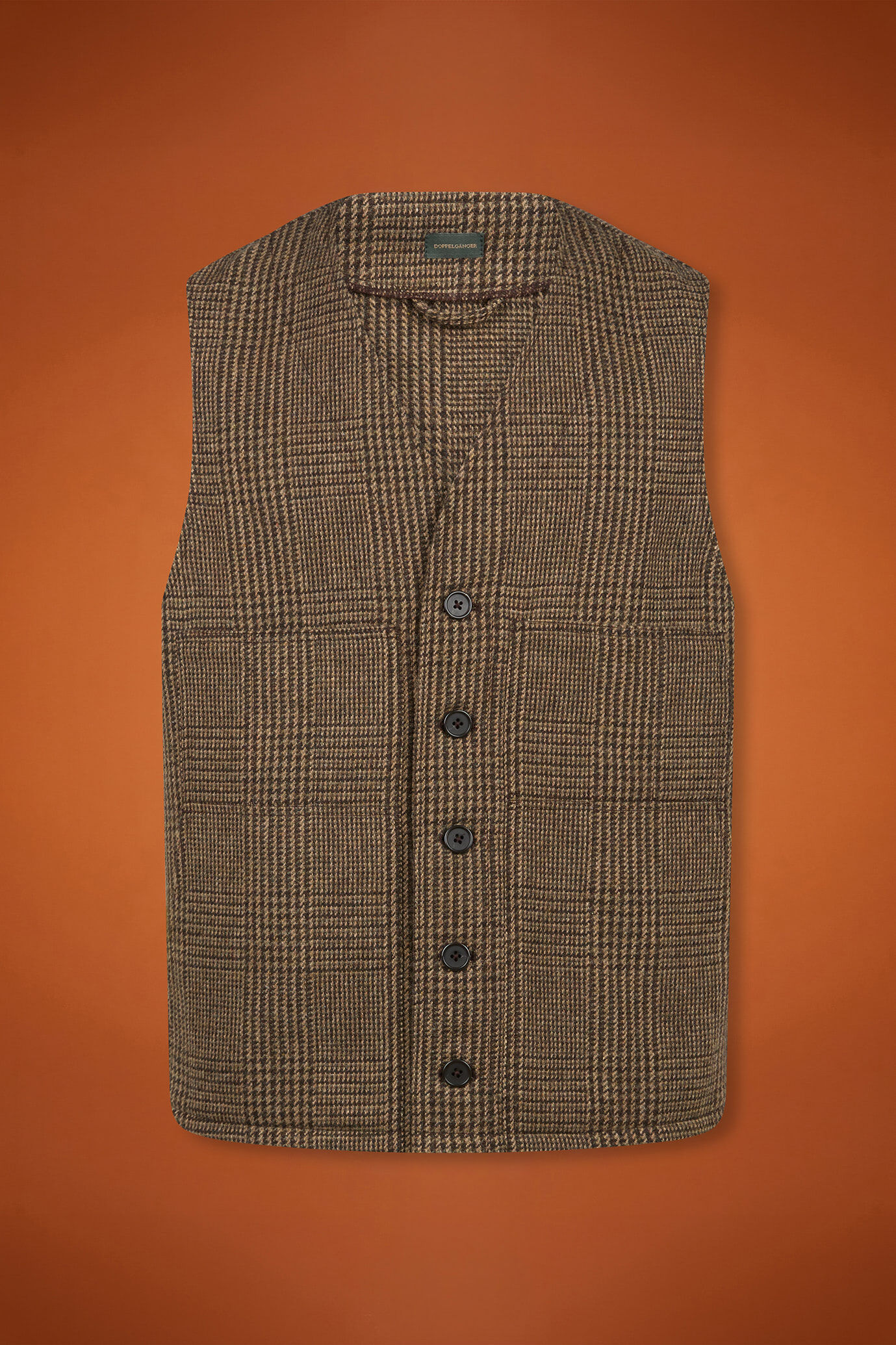 Men's regular fit single-breasted waistcoat with a V-neckline in
