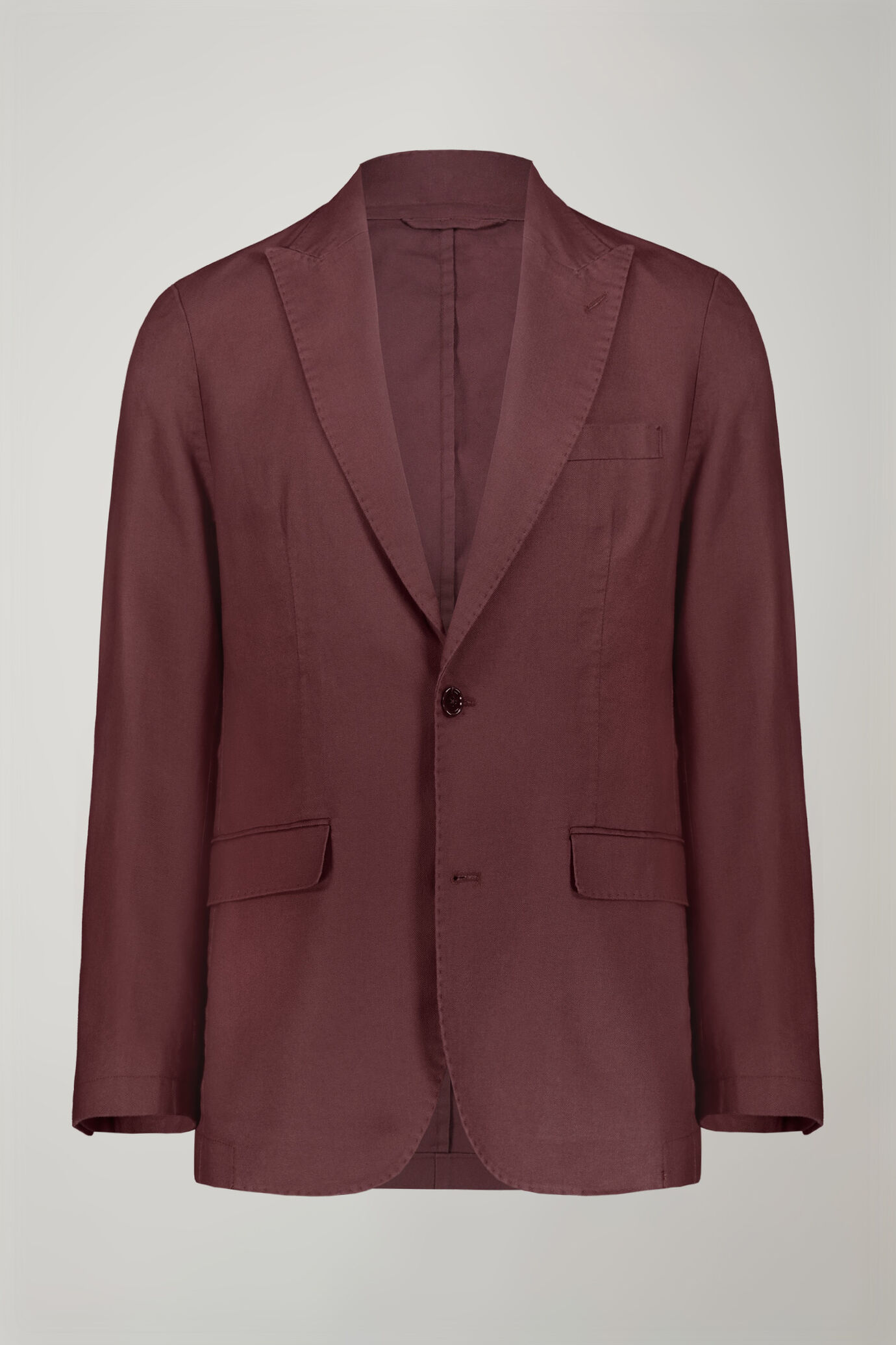 Men's single-breasted unlined linen and cotton blazer with regular fit lapels image number 4