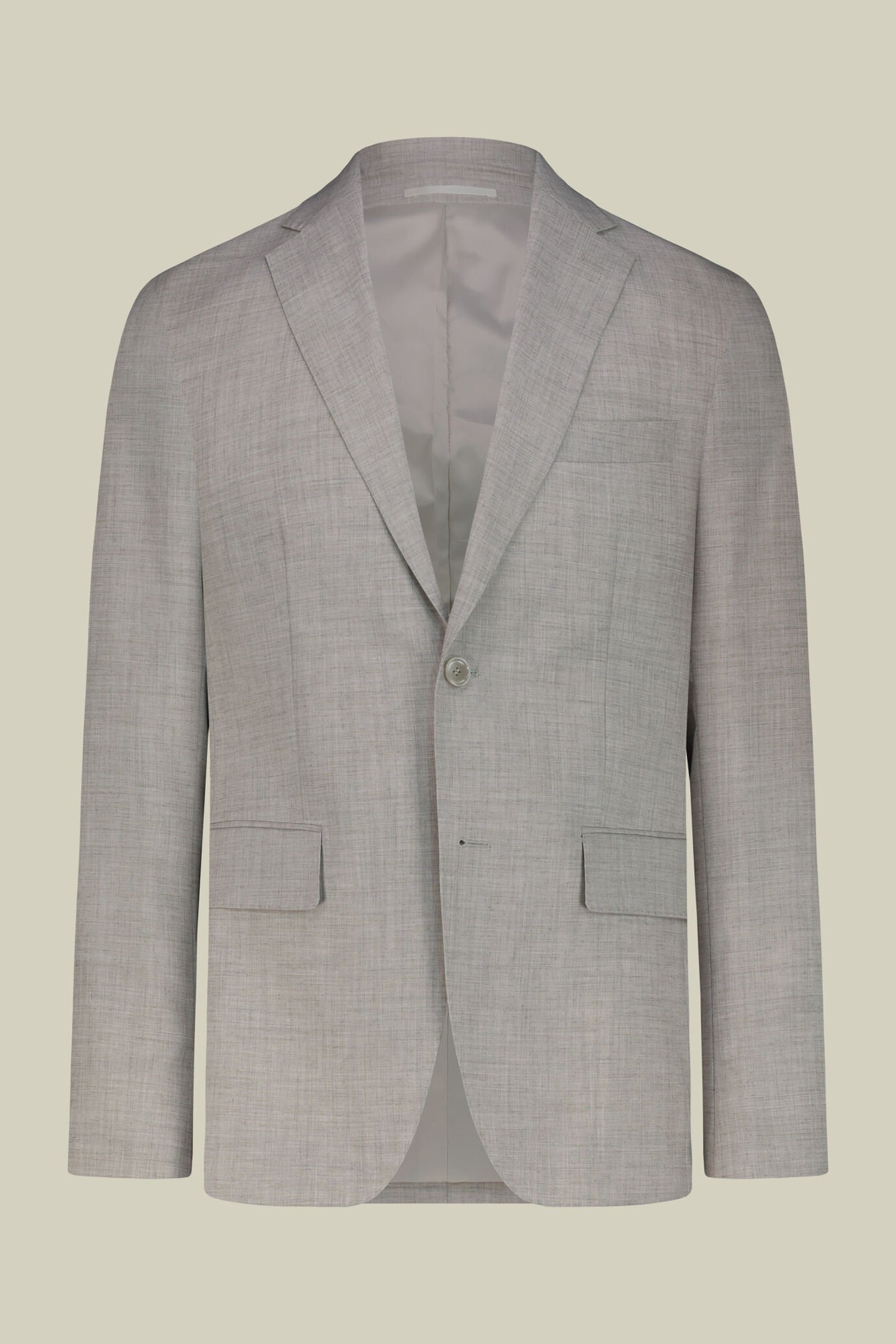 Men's single-breasted suit in grisaille fabric, regular fit