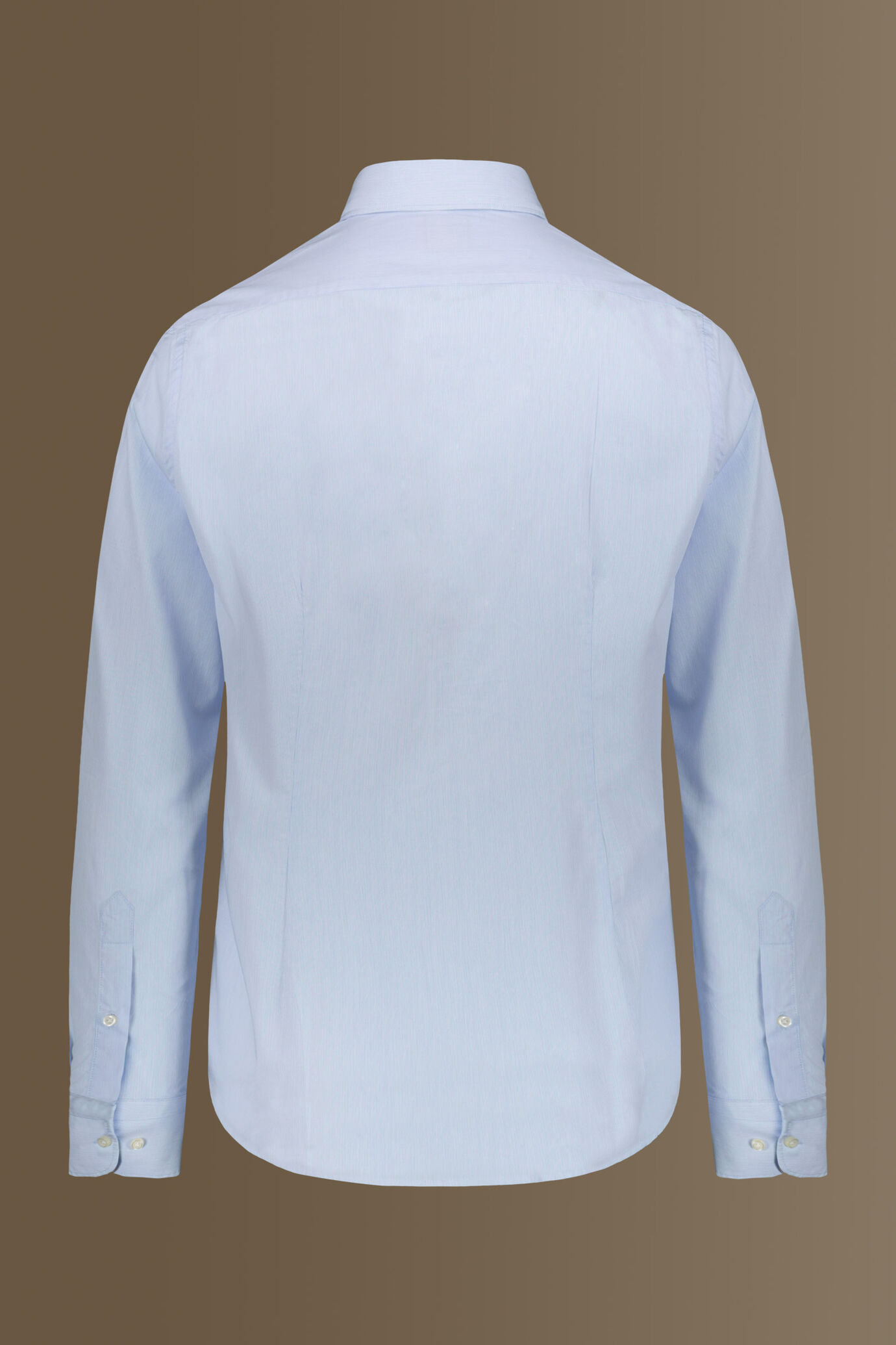 Camicia classica lavata uomo collo francese tinto filo popeline riga sottile image number 4