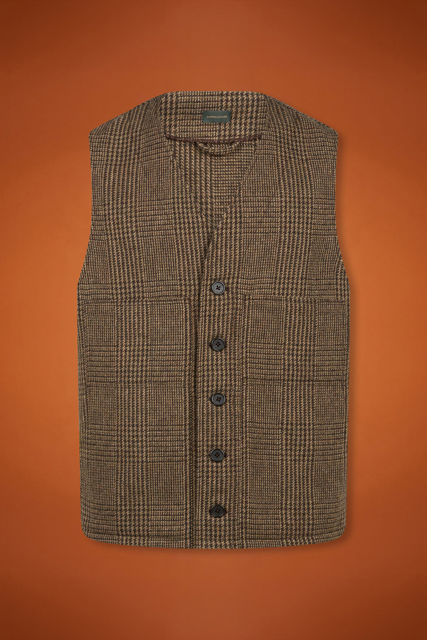 Gilet uomo monopetto con scollo a v disegno principe di galles Wool Blend regular fit image number 4