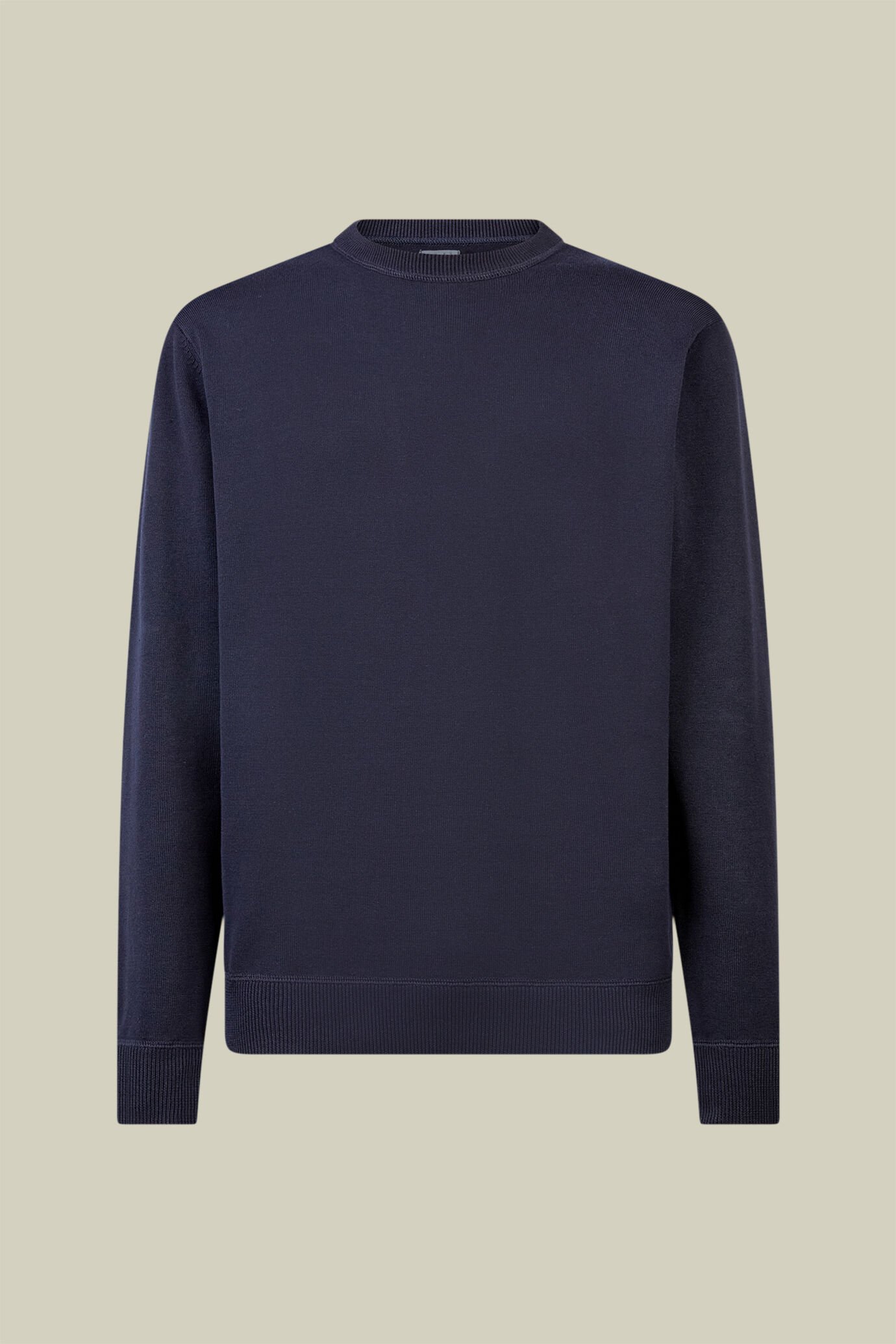 Maglia uomo girocollo 100% cotone con dettagli effetto felpa regular fit image number 0