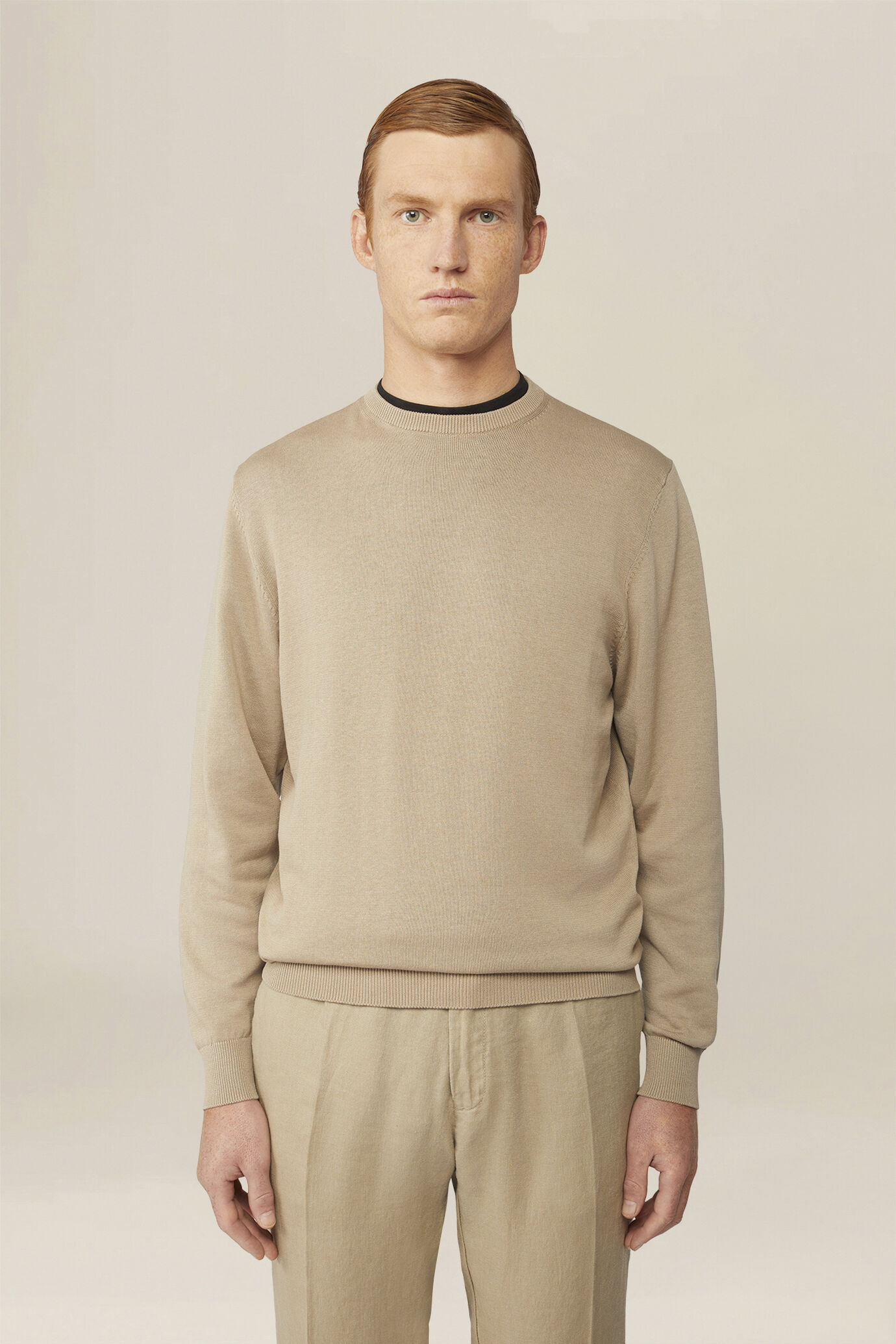 Pull col rond homme 100% coton bio-washed image number 0