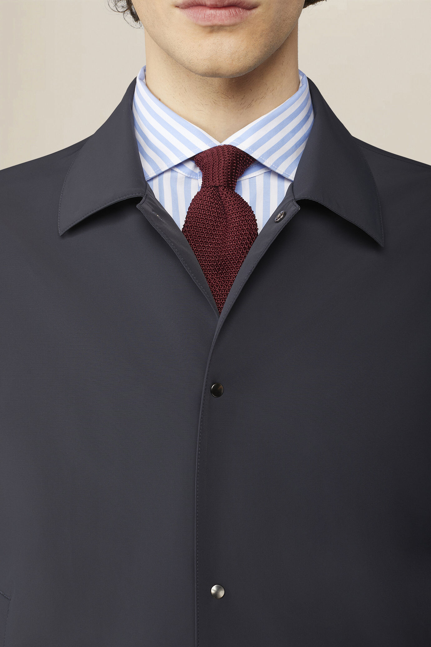 Men's nylon jacket with button fastening image number 2