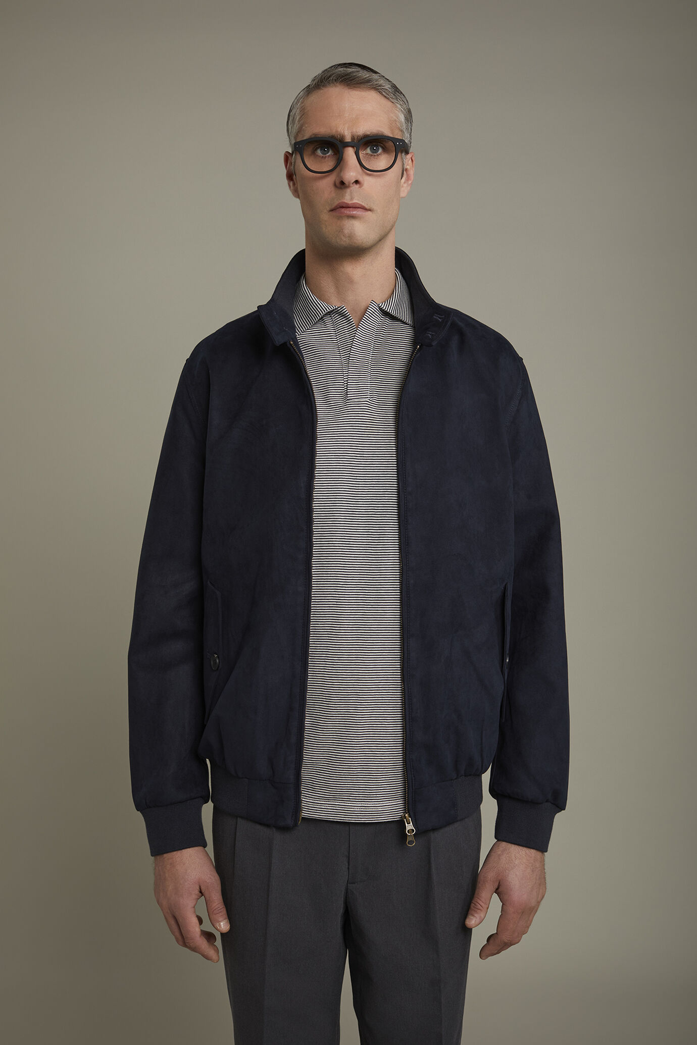 Men's unlined jacket with eco-suede fabric image number 2
