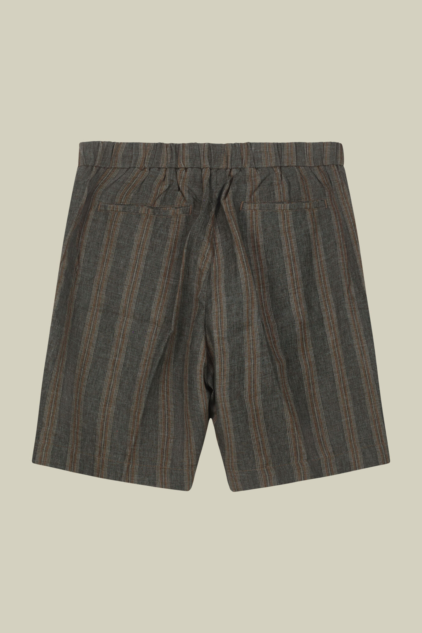 Bermuda homme en lin m&eacute;lang&eacute;, coupe classique image number 5