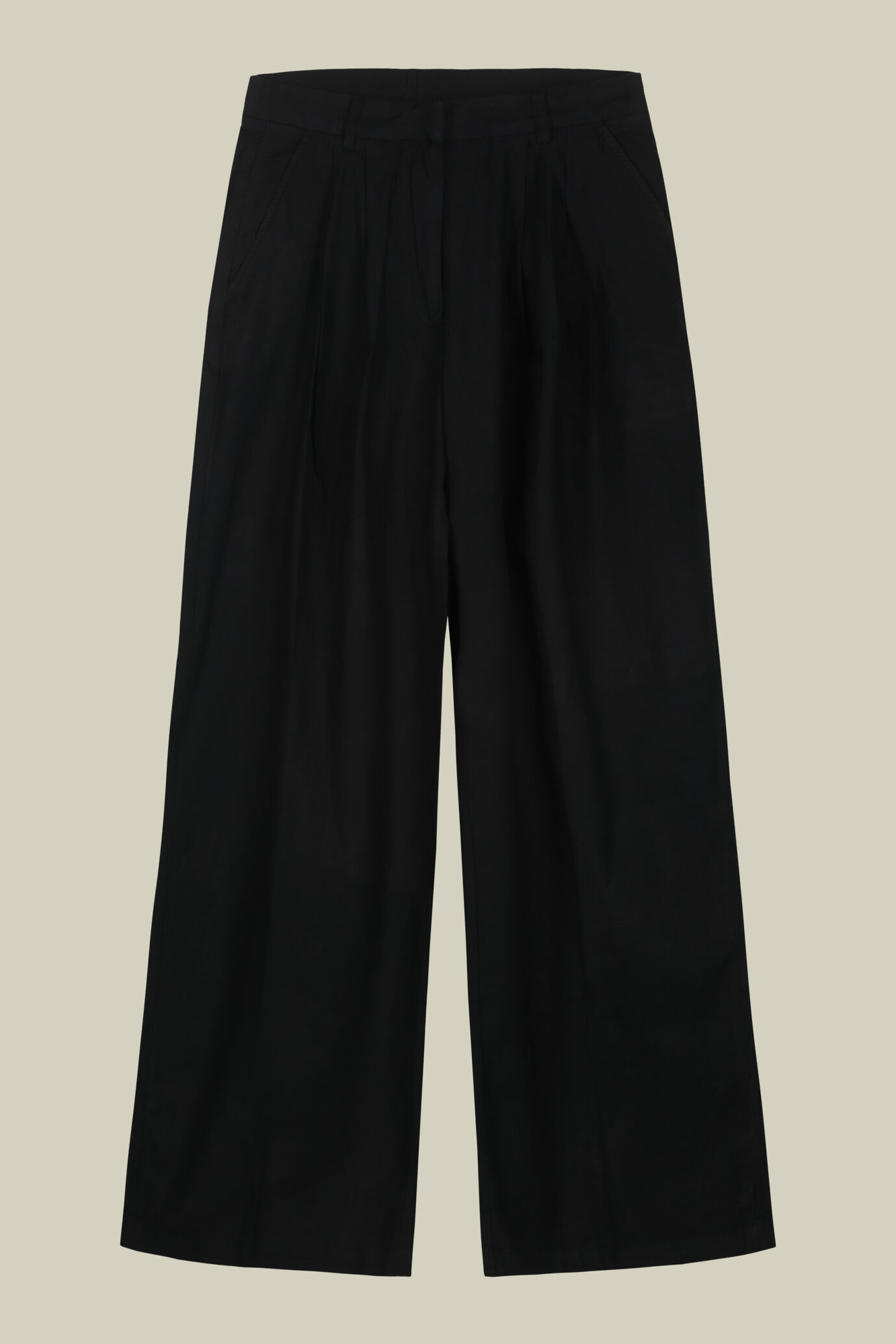 Women's wide trousers in linen and cotton with pleats image number 4