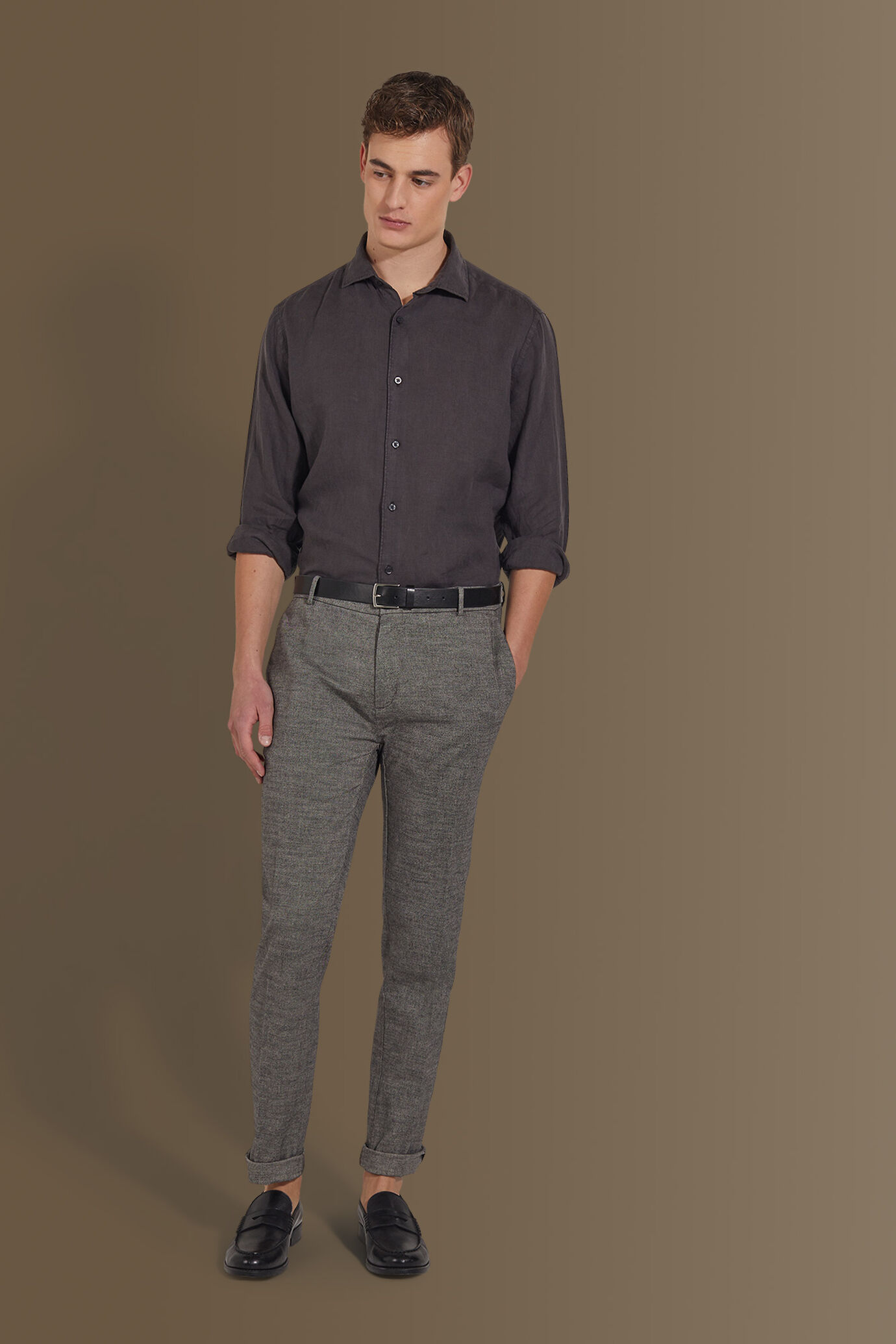 Pantalone uomo chino misto Lino image number 0