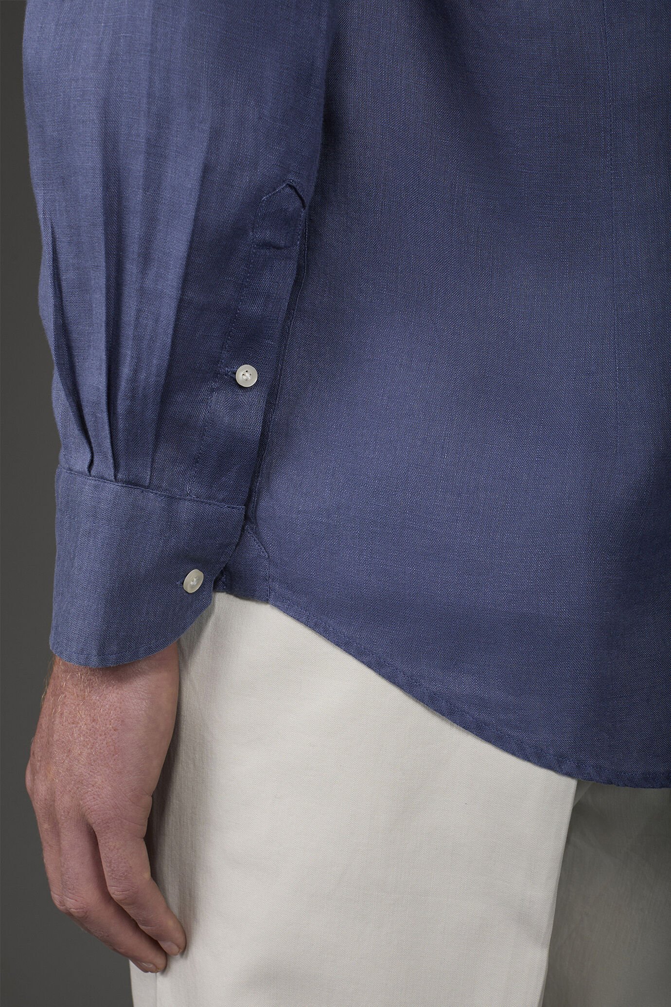 Camicia uomo casual collo classico 100% lino image number 3