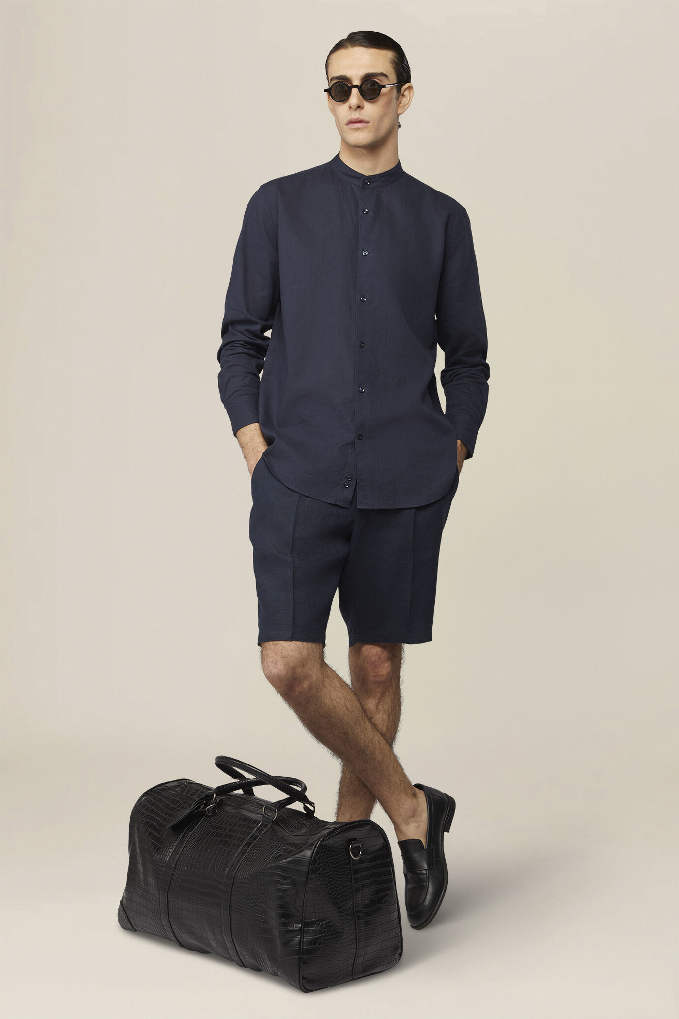 Bermuda homme 100 % lin coupe classique image number 0
