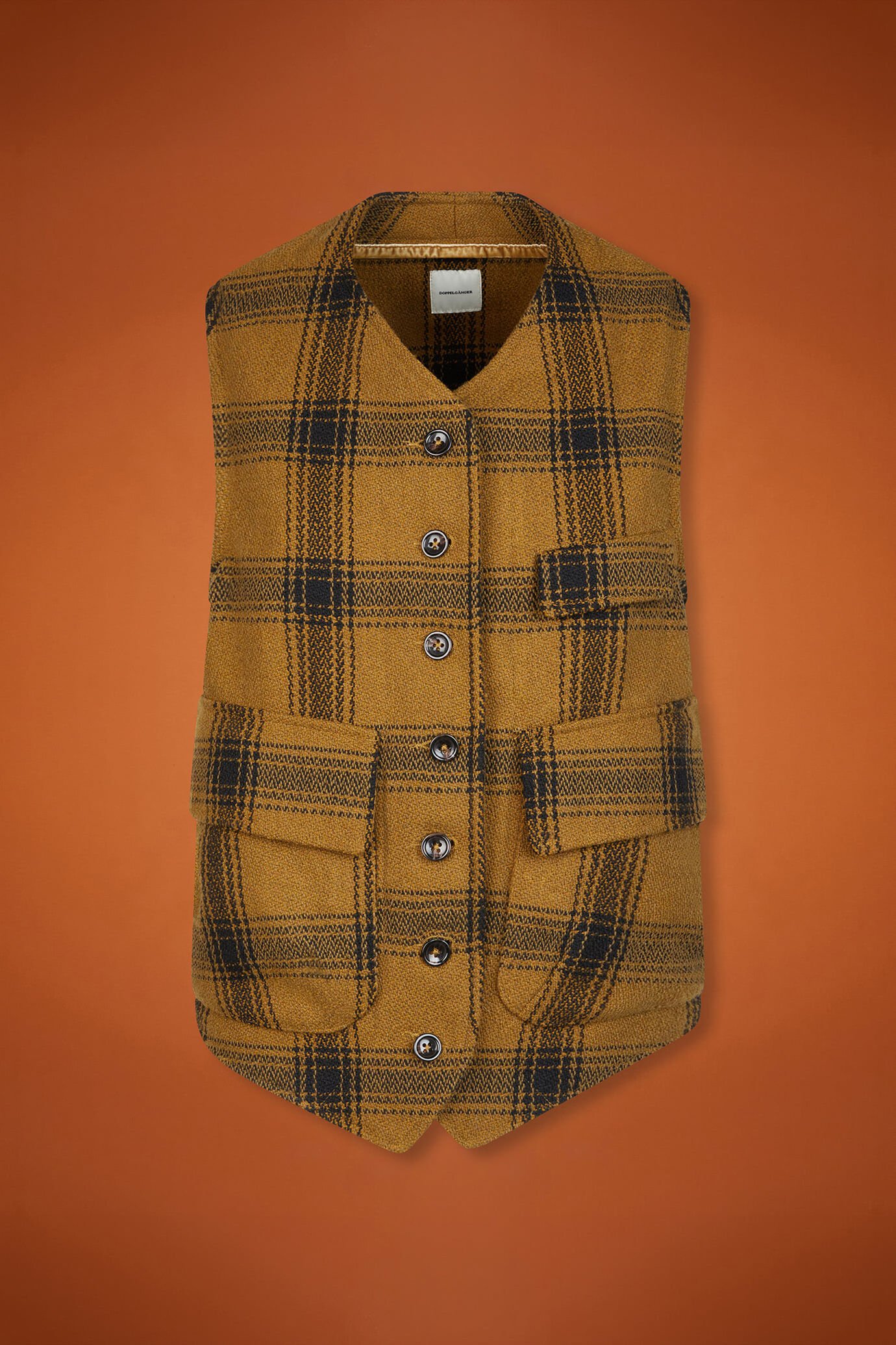 Gilet donna monopetto Wool Blend a quadri regular fit