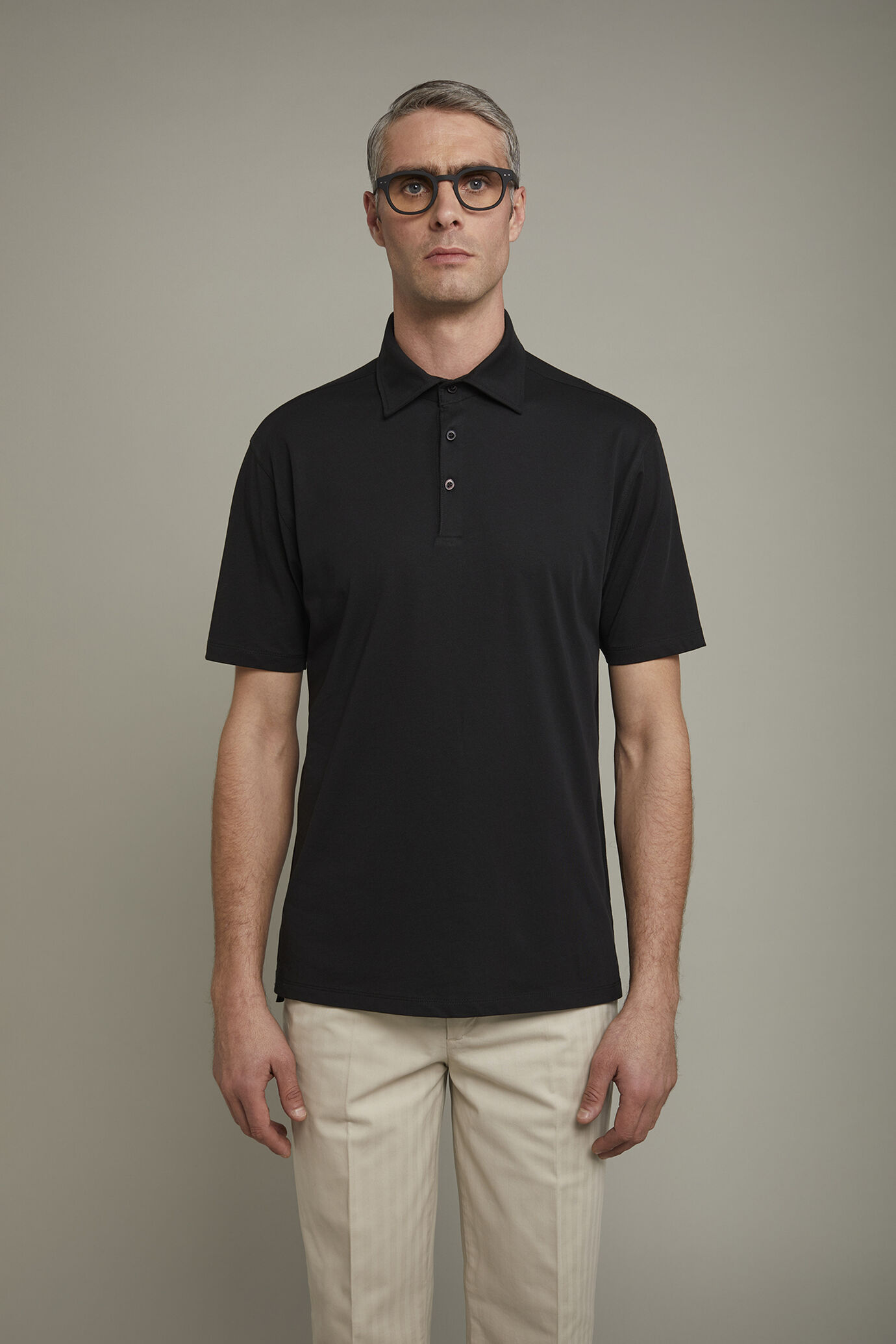 Men’s polo shirt short sleeves 100% supima cotton regular fit image number 2