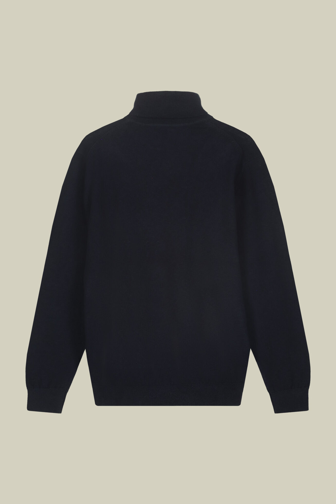 Men's regular fit high neck jumper in wool and cotton image number 5