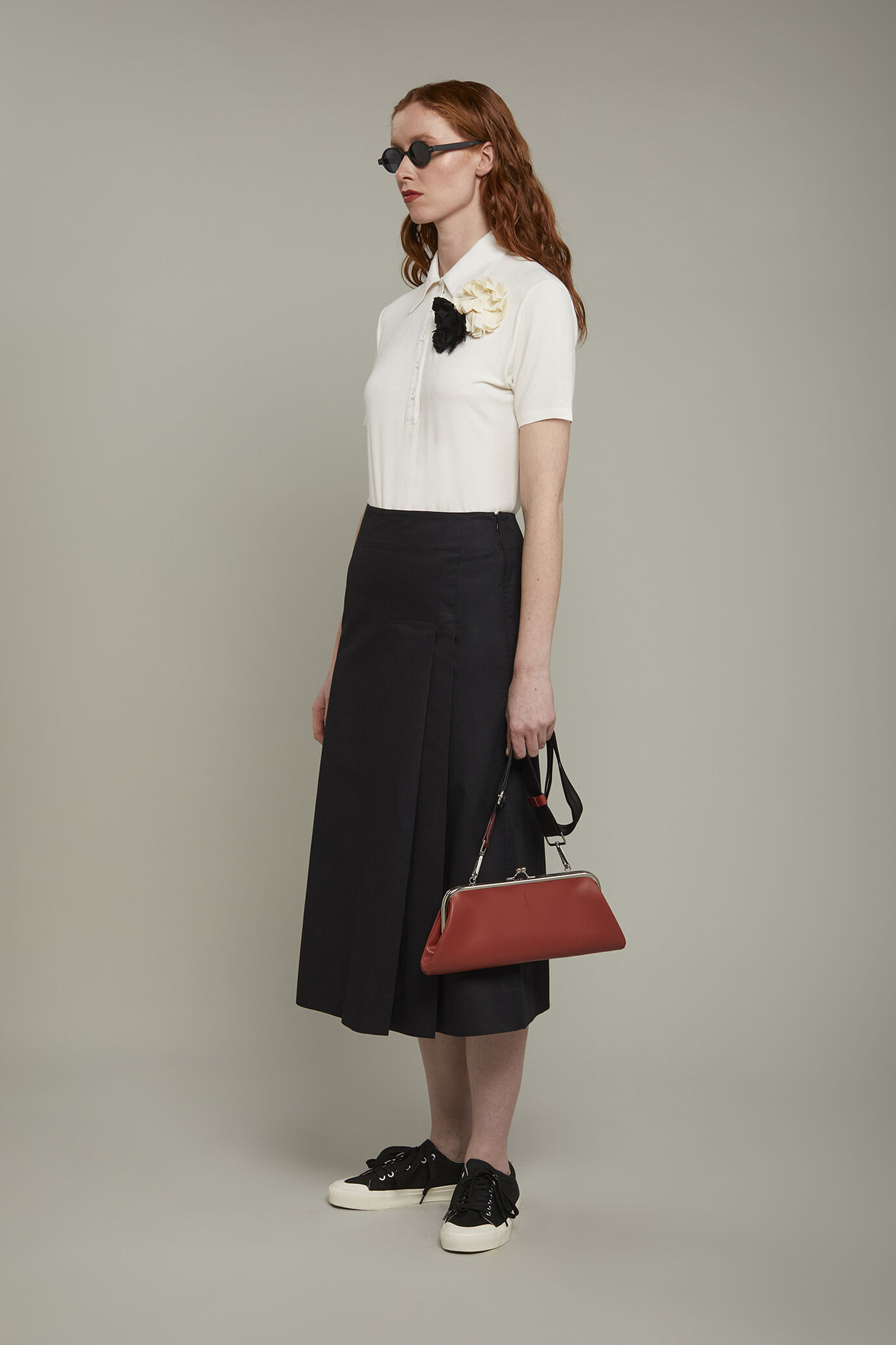 Women’s midi skirt 100% cotton regular fit image number 1