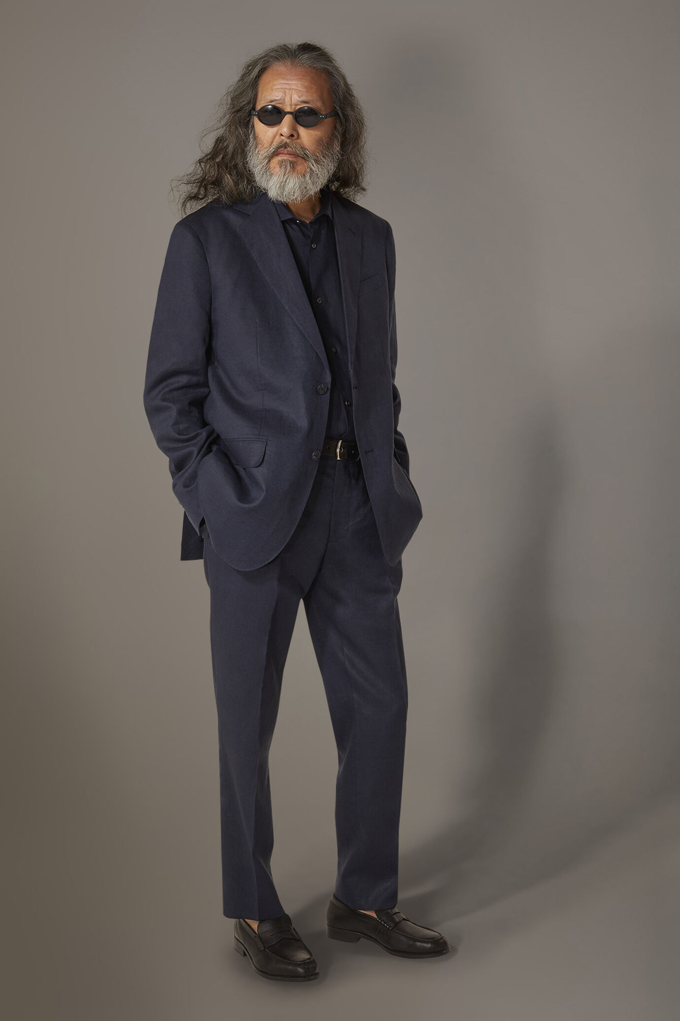 Single-breasted suit 100% Linen regular fit solid color