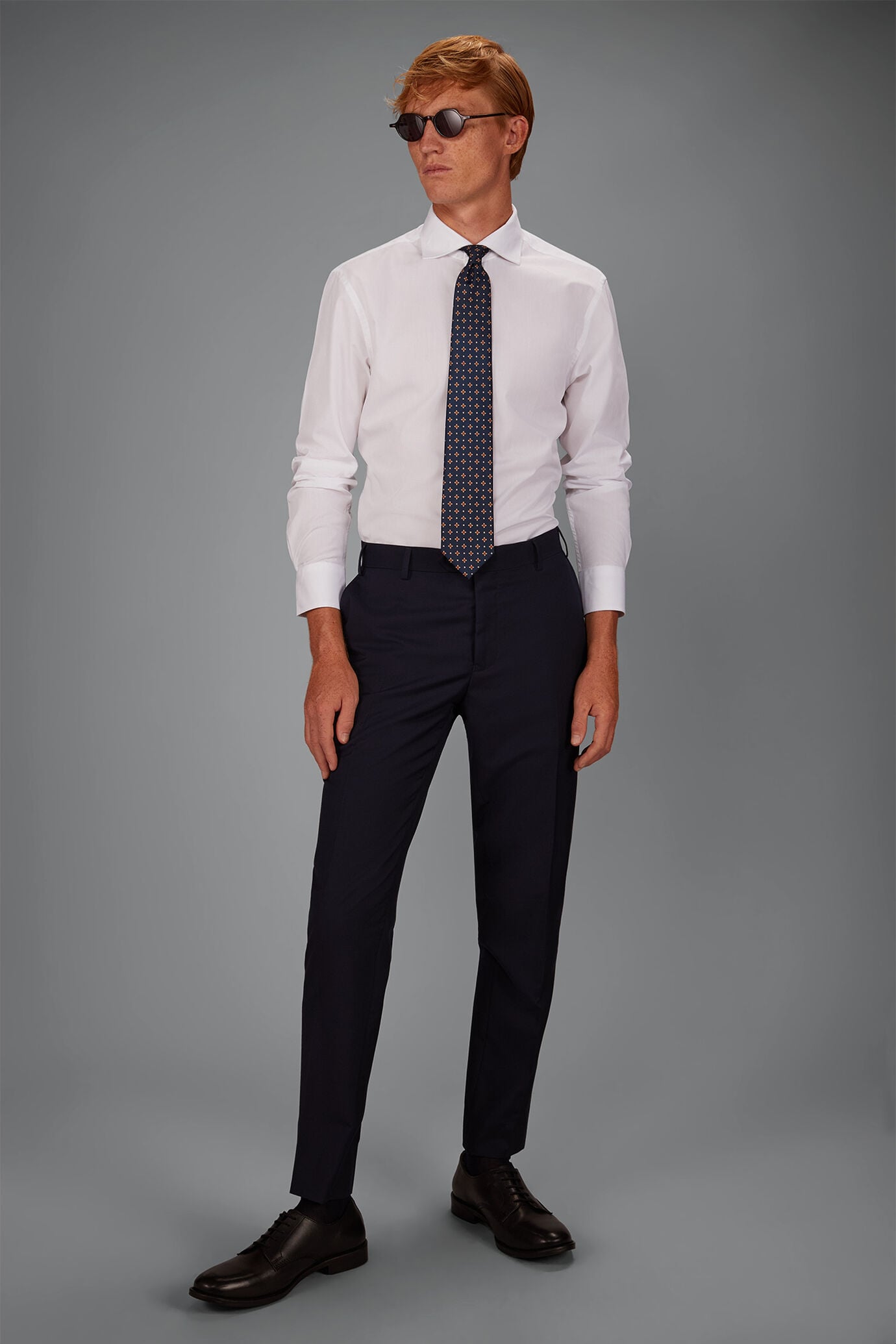 Camicia classica collo francese uomo tinta unita