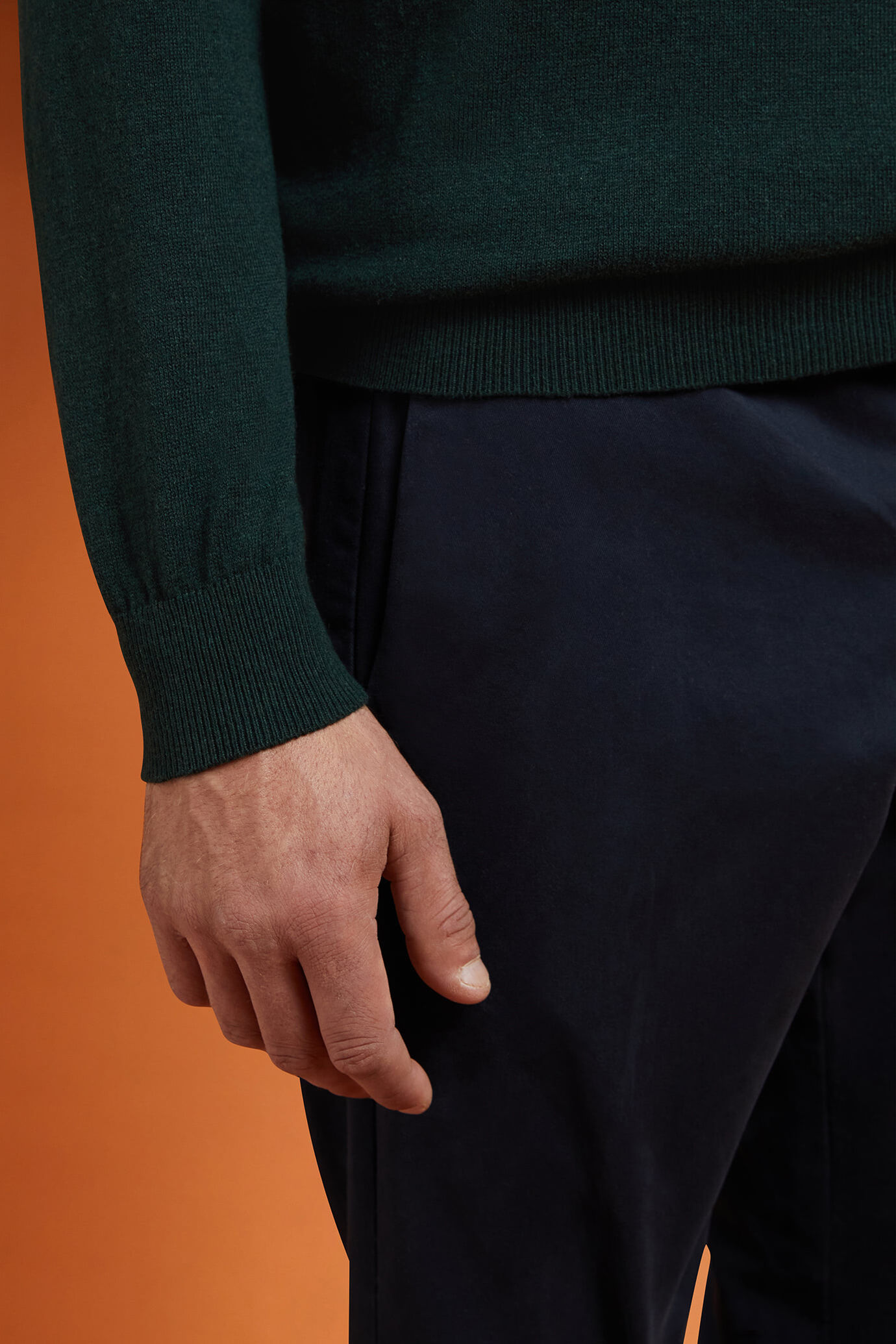 Herren-Pullover mit Rundhalsausschnitt aus Baumwolle in normaler Passform image number 2