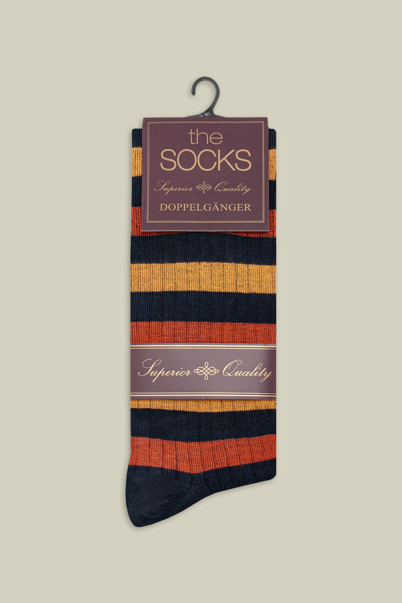 Herren-Socken aus glatt gestricktem Material mit horizontalen Streifen image number 1