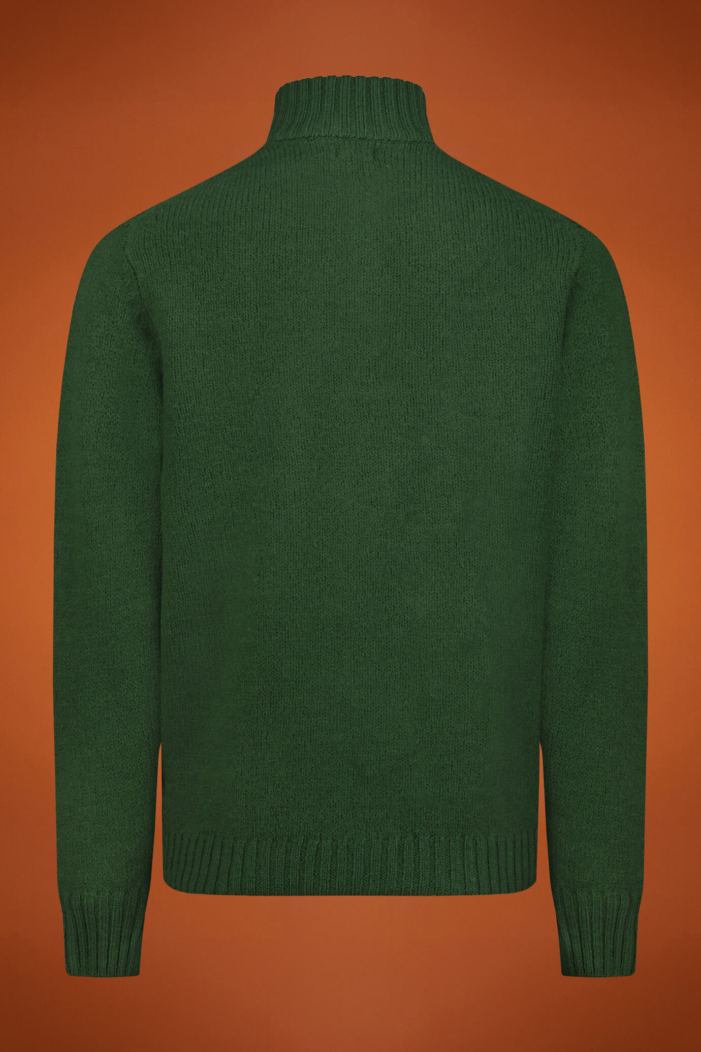 Pull homme à col montant avec zip, 100% laine, coupe classique