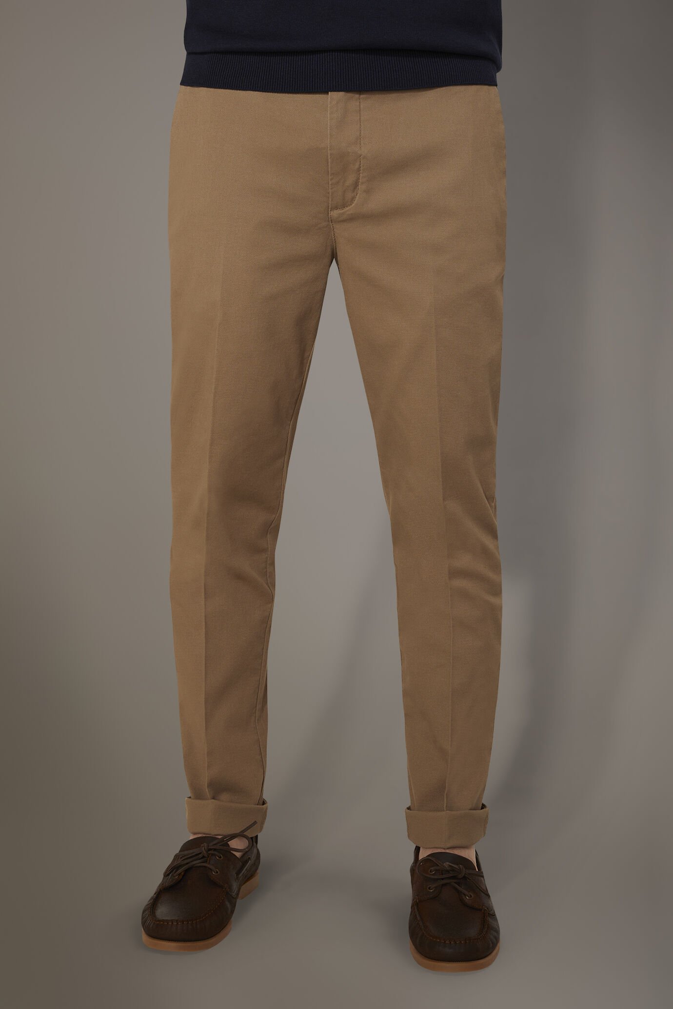 Regular fit chino trousers dobby construction image number 2