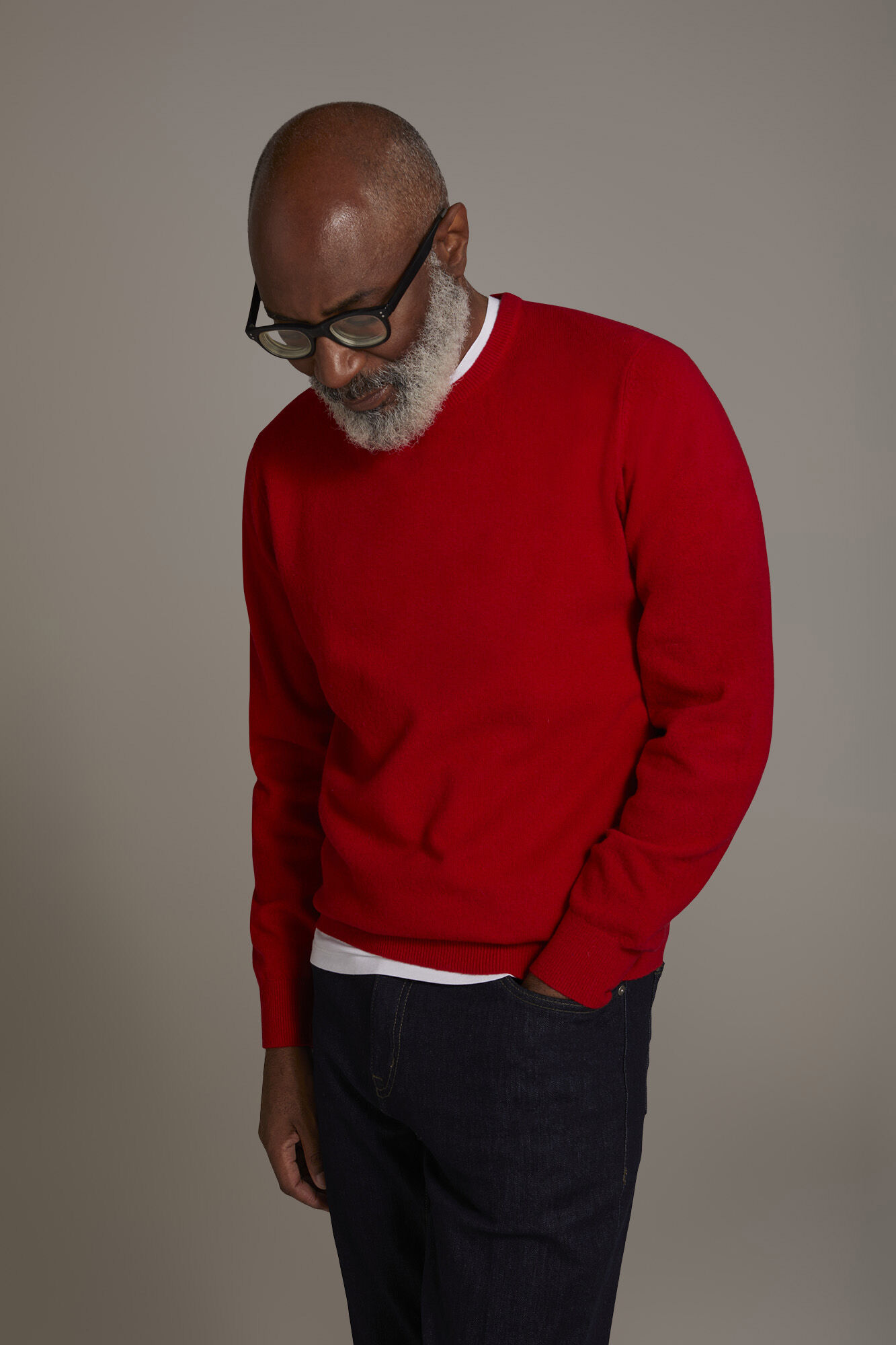 Maglione Uomo Liabel 2 Corpo Girocollo In Misto Lana - Composizione: 72% Lana, 13% Cotone, 12% Poliammide, 3% Elastan