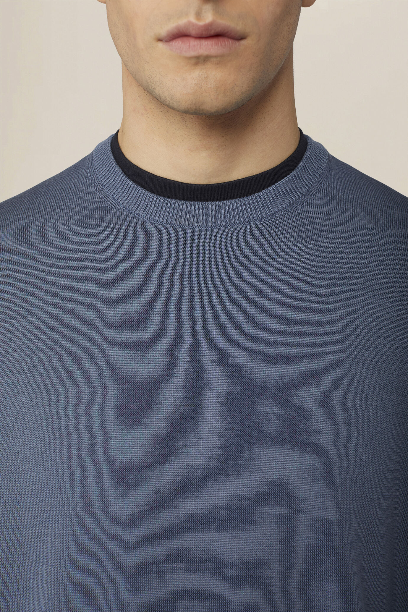 Men's crew neck jumper in 100% cotton image number 2