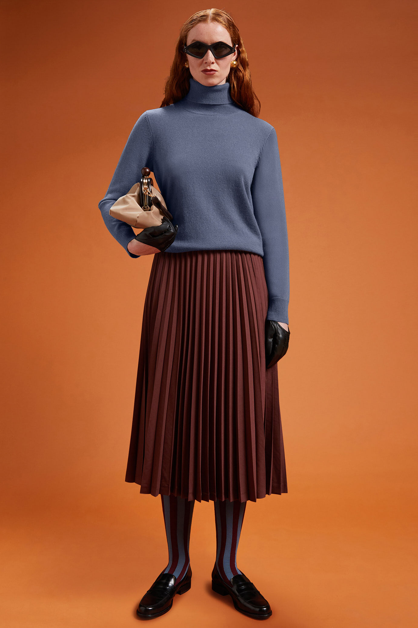 Pull à col roulé pour femme, 100% cachemire, coupe classique image number 2