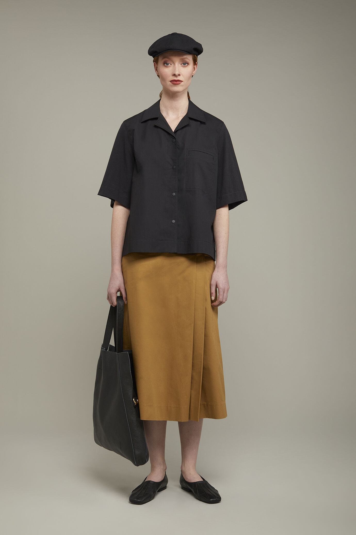 Camicia donna con due tessuti a contrasto image number 0