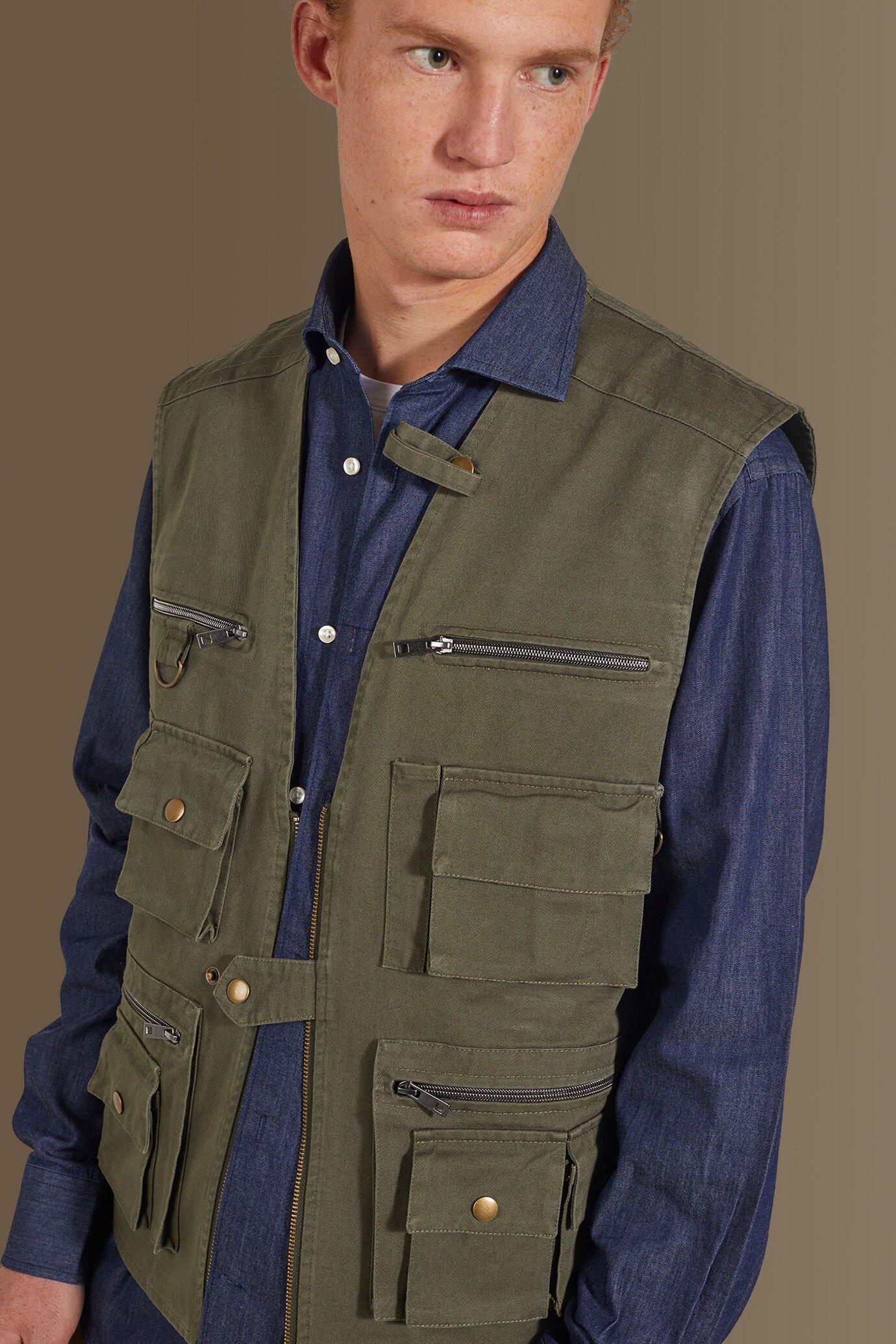 Gilet sfoderato costruzione twill uomo image number 2