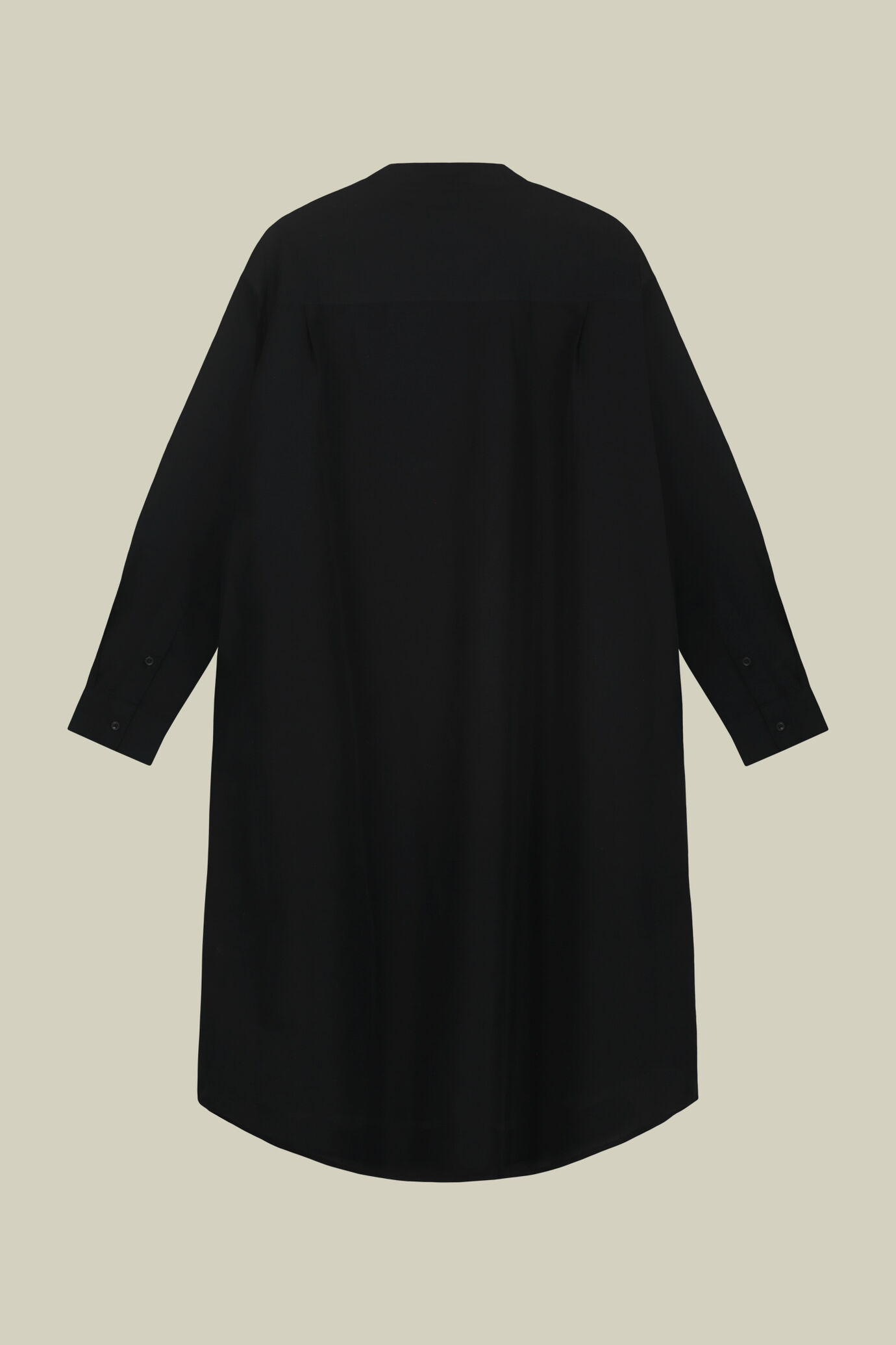 Midi-Hemdblusenkleid mit langen Ärmeln und koreanischem Kragen image number 5