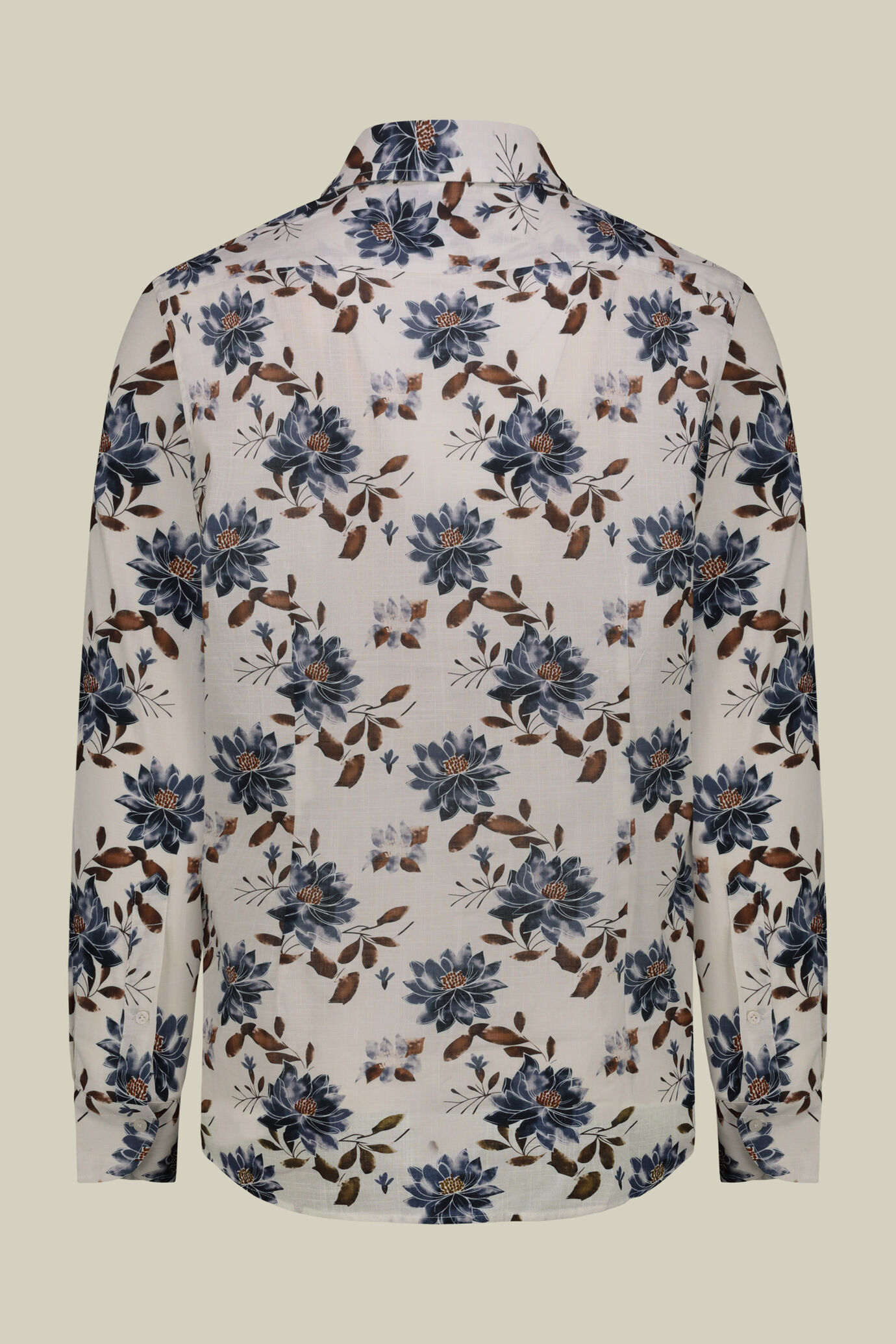 Camicia uomo casual in tessuto floreale 100% cotone image number 5