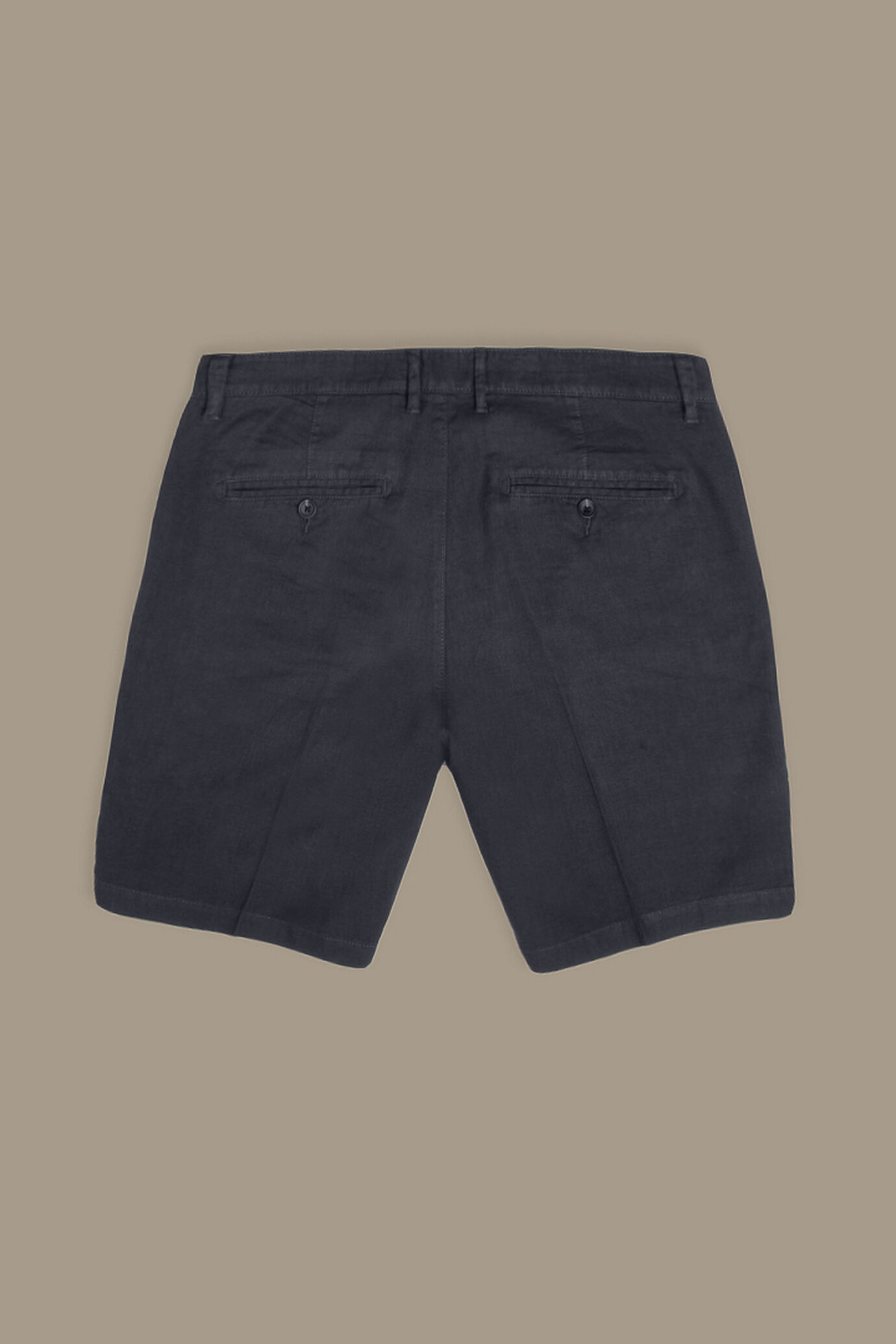 Chino bermuda double pinces linen and cotton blended image number 5