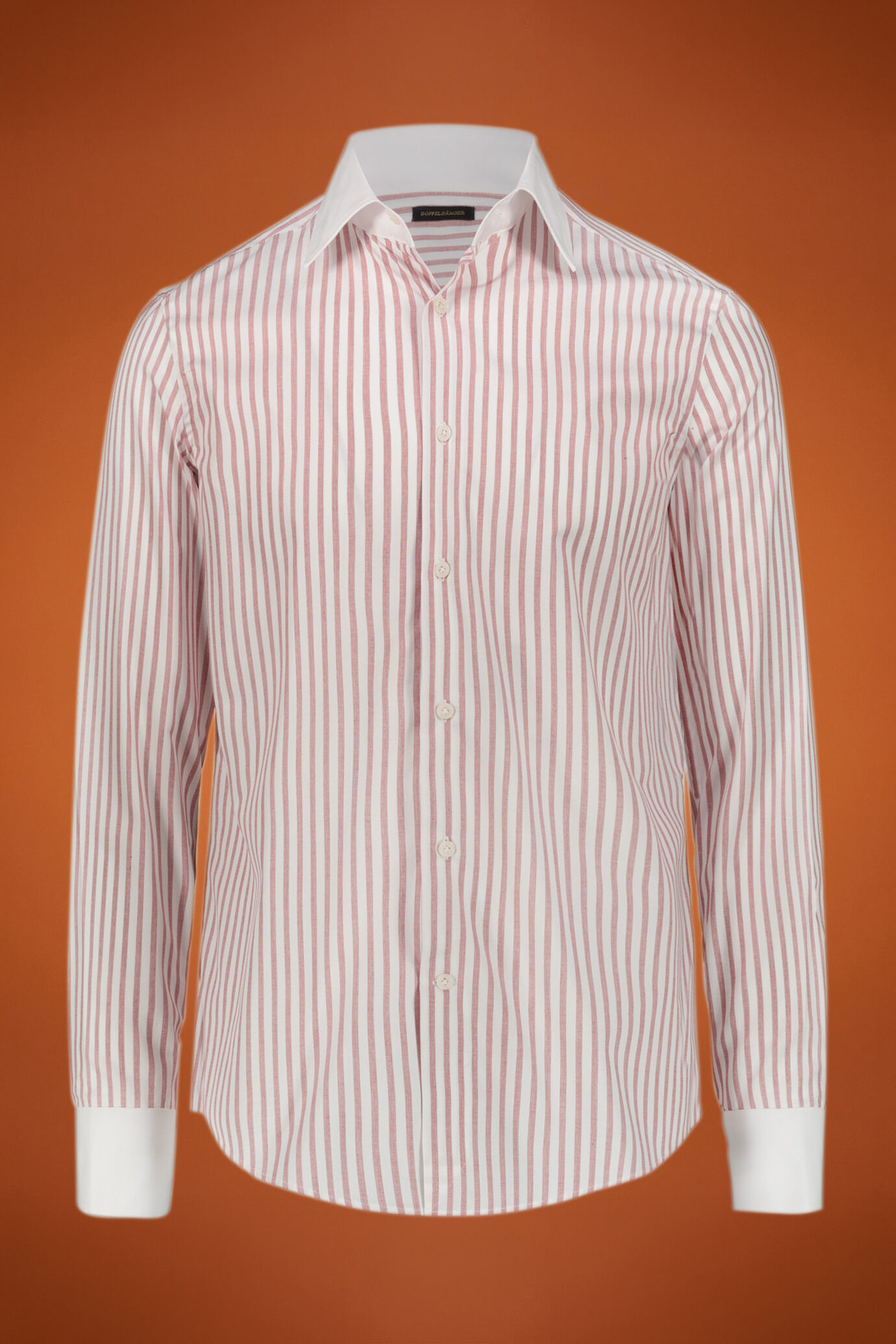 Men's shirt classic collar 100% cotton yarn-dyed fabric wide stripe regular fit image number 0