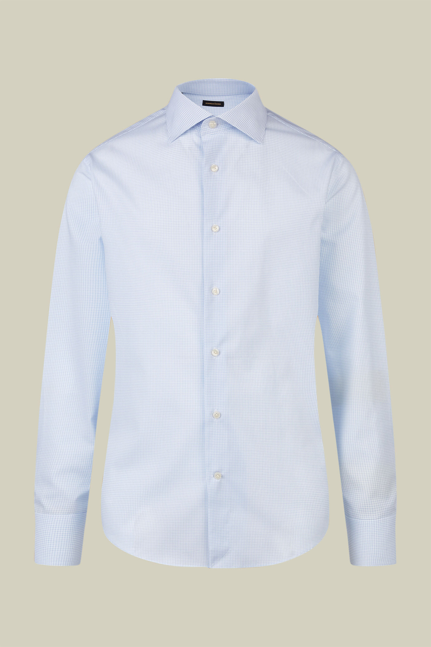 Camicia classica uomo con collo classico e tessuto tinto filo a quadretti regular fit