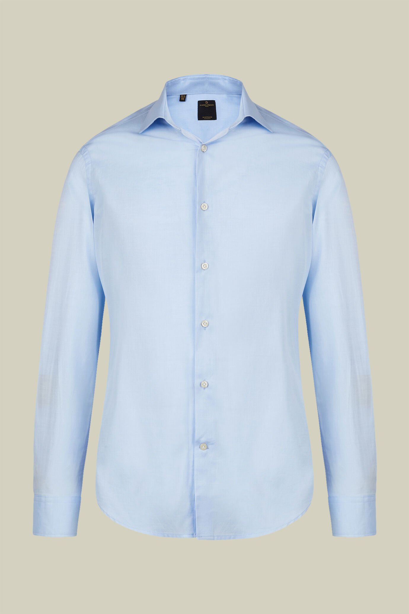 Men's French collar classic shirt twill construction