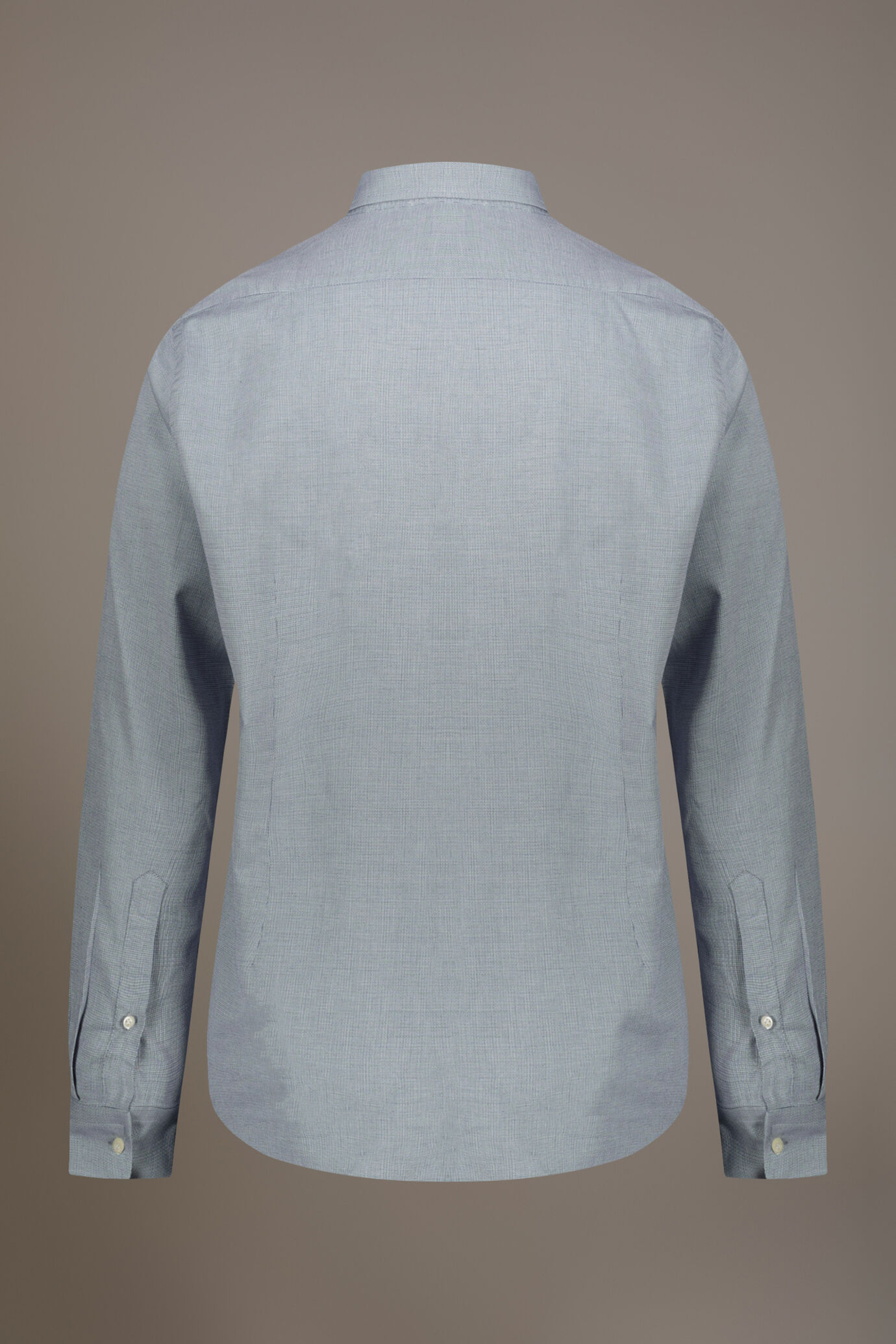 Camicia classica lavata con collo francese classic fit tessuto tinto filo armaturato image number 4