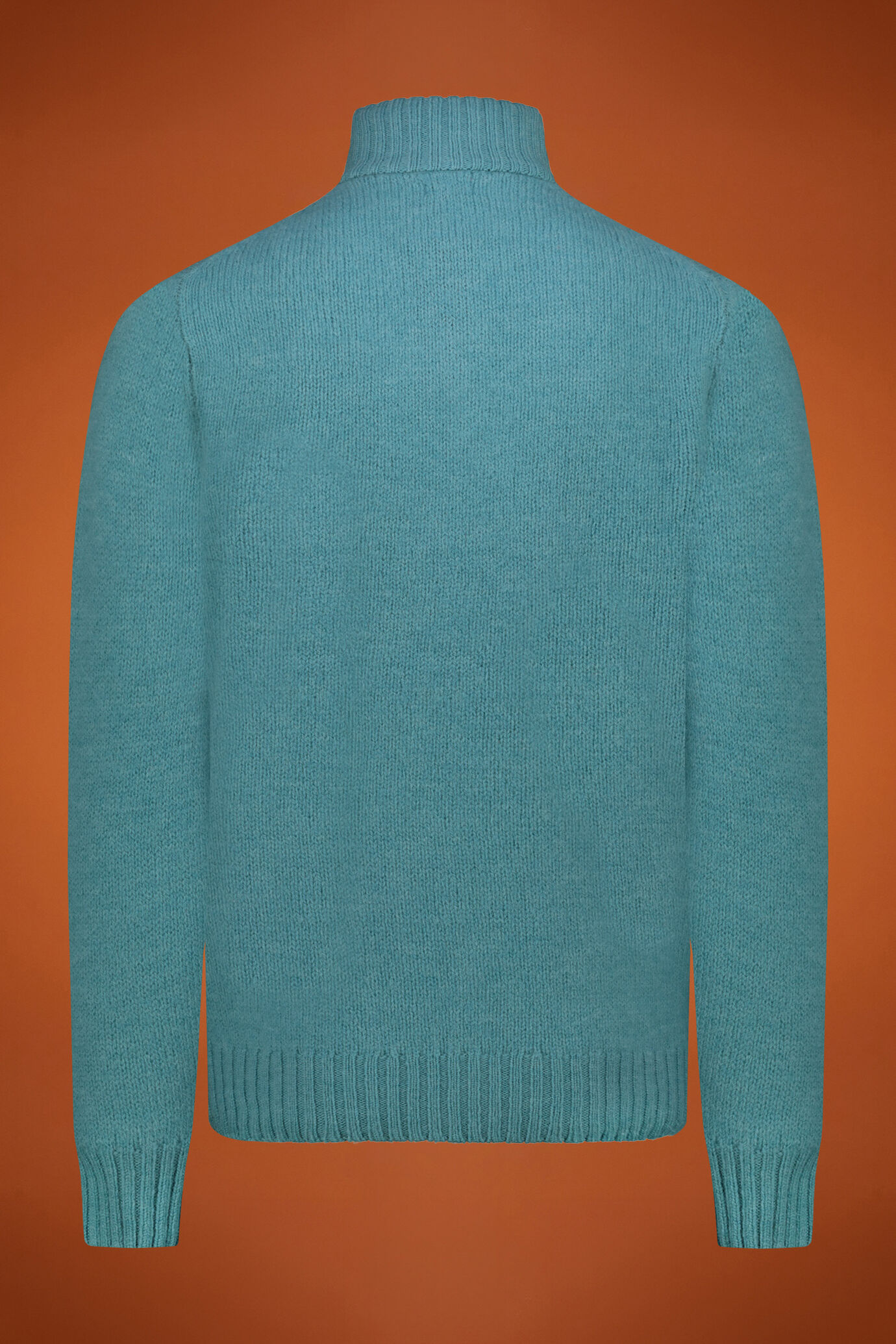 Maglia uomo collo alto con zip 100% lana regular fit image number 1