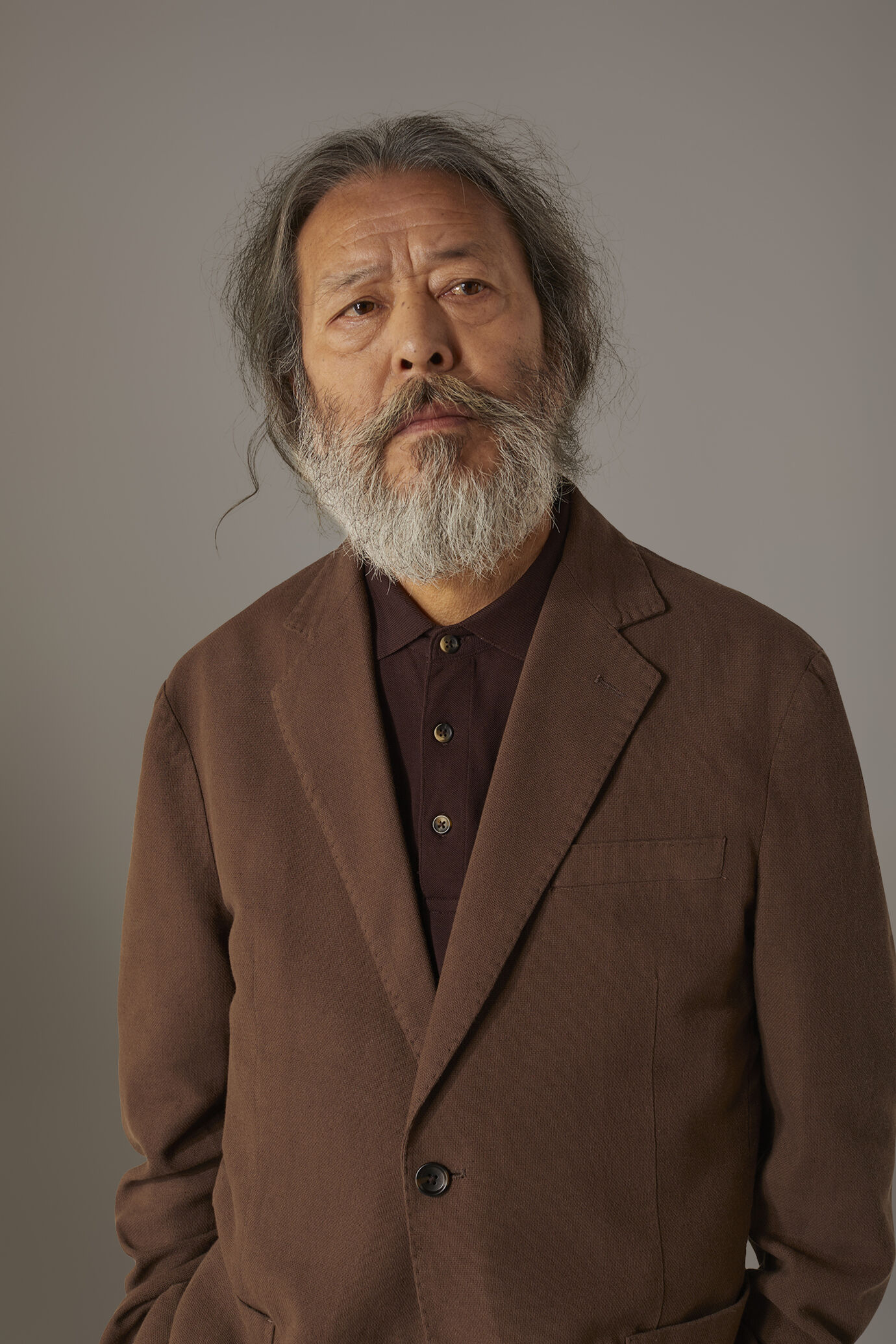 Single breasted  cotton linen jacket with patch pocket image number 1