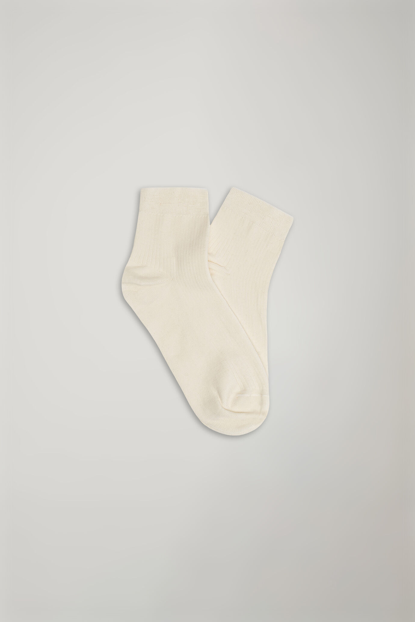 Socken aus Baumwollgemisch mit niedrigem Schnitt, einfarbig, Rippenstrick made in italy