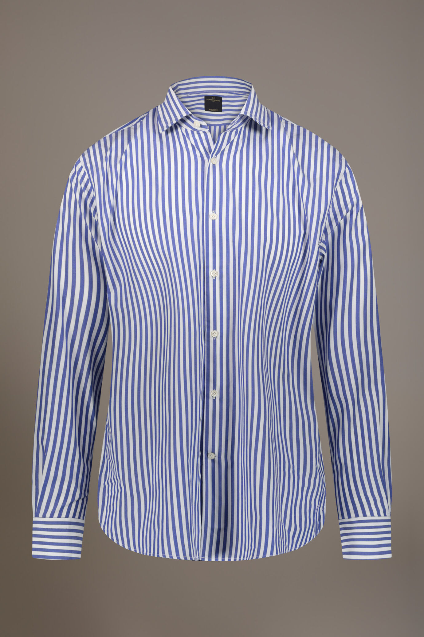 Chemise classique lavé col français fit confortable tissu fil rayé teint image number 3