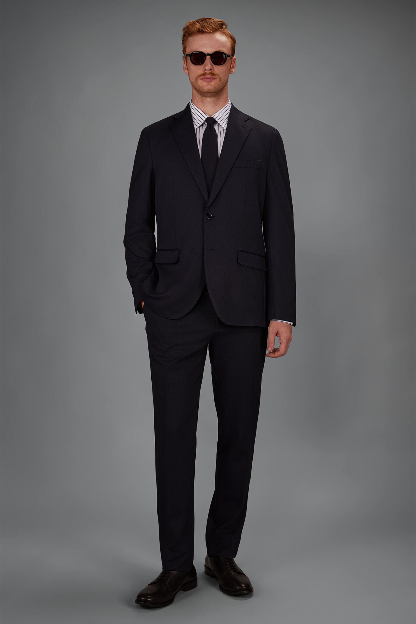 Costume homme crois&eacute; simple en jersey &agrave; motif yeux de perdrix coupe classique