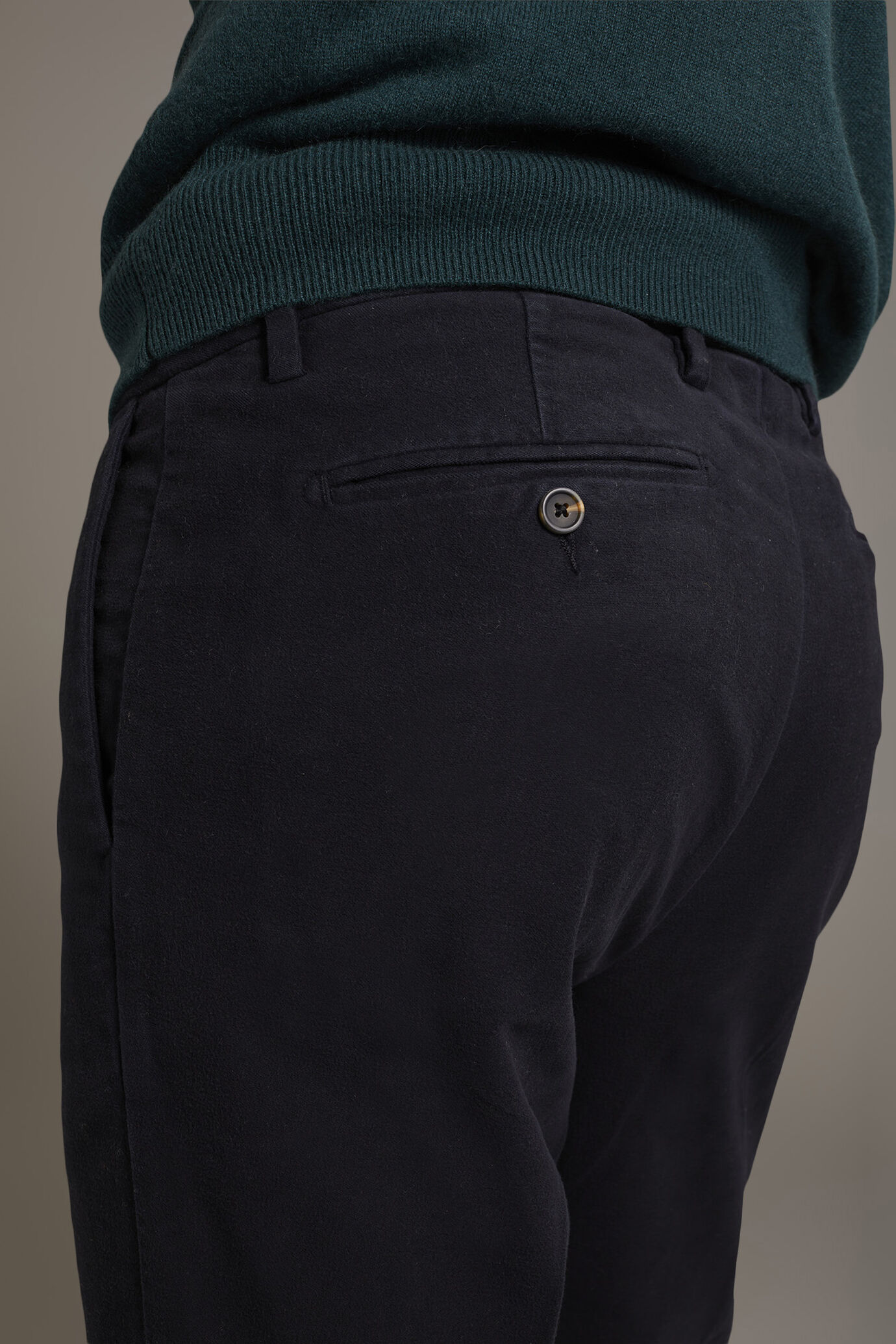 Regular fit chino trousers in moleskin fabric image number 4