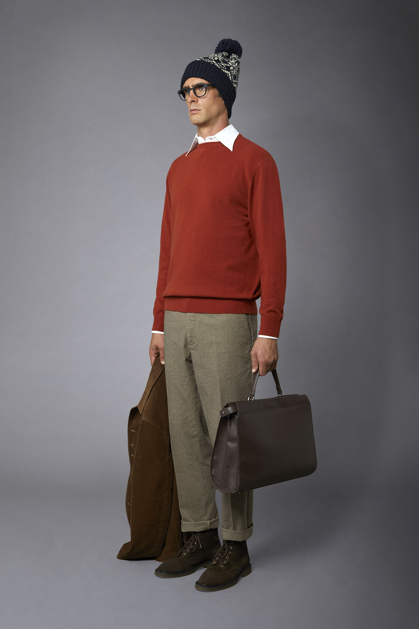 Pullover mit Rundhalsausschnitt Lammwollmischung regular fit image number 1