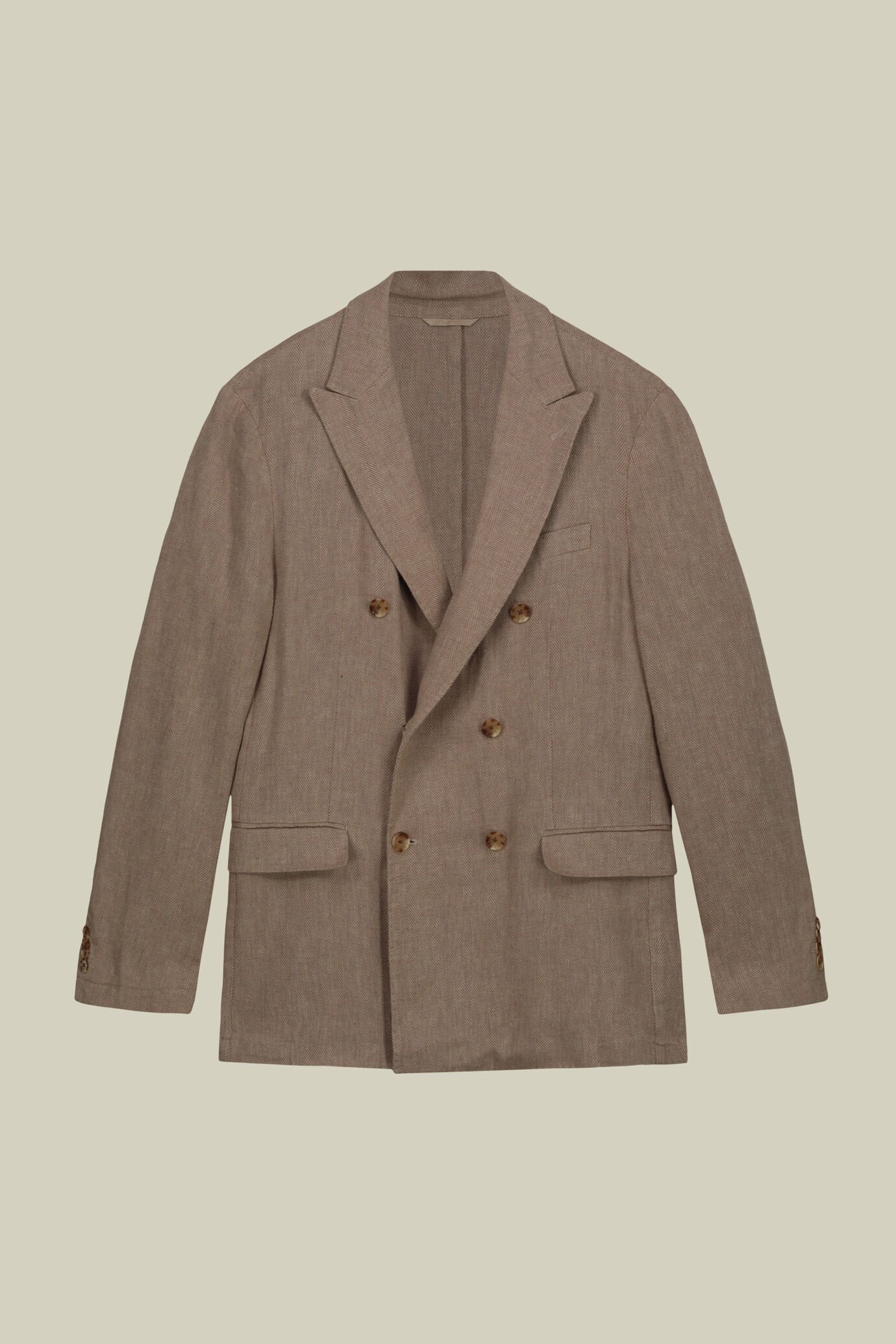 Men's unlined double-breasted jacket with peak lapels and flap pockets image number 4